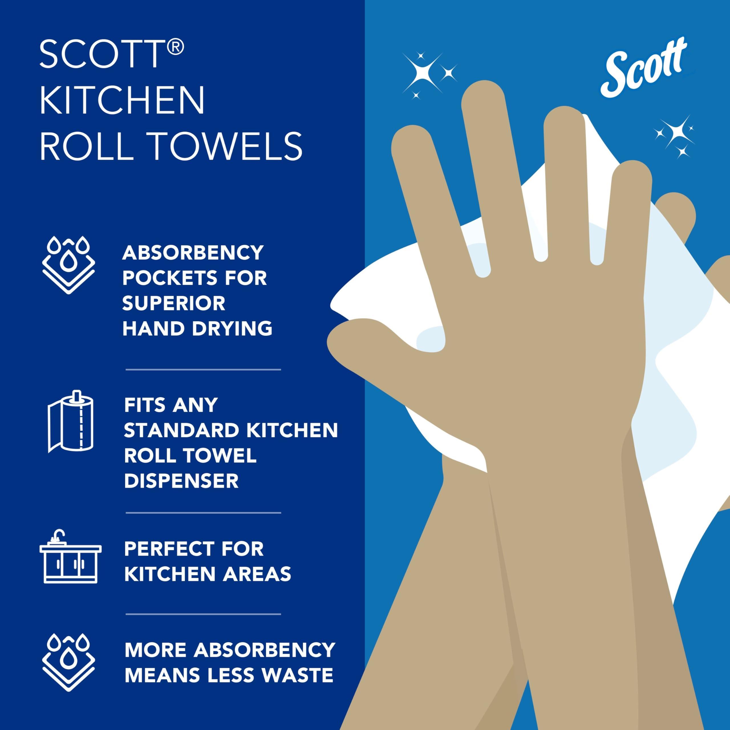 Scott Professional Kitchen Paper Towels, Bulk (41482), Fast-Drying Absorbency Pockets, White, Perforated (128 Sheets/Roll, 20 Rolls/Case, 2,560 Sheet Total) - Image 9