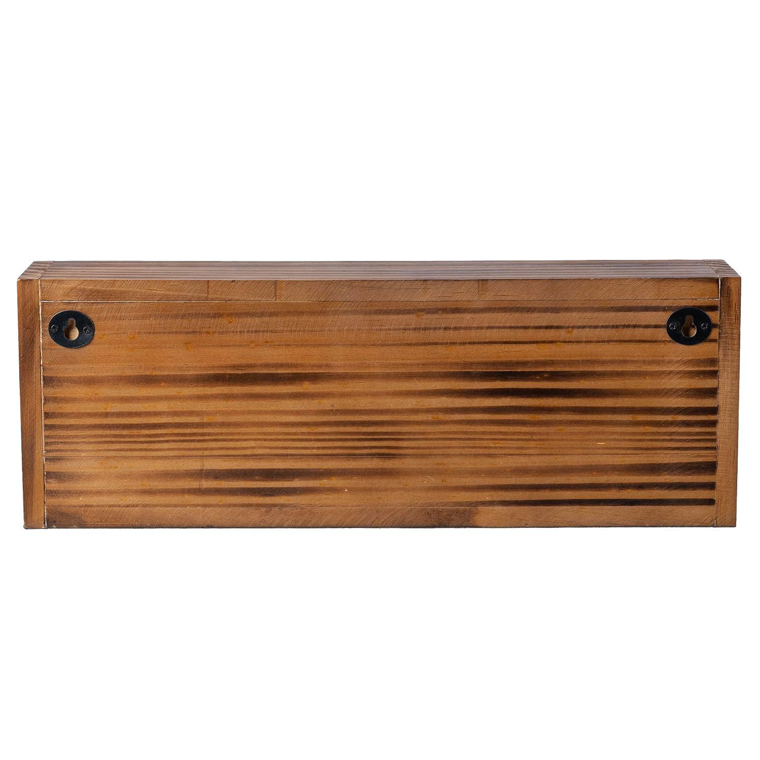 FARM IN Cassette Tape Storage, Farmhouse Style Cassette Rack Towe for Table or Wall Mount, Rustic Solid Burnt Wood & Diamond Metal Wire Mesh - Image 6