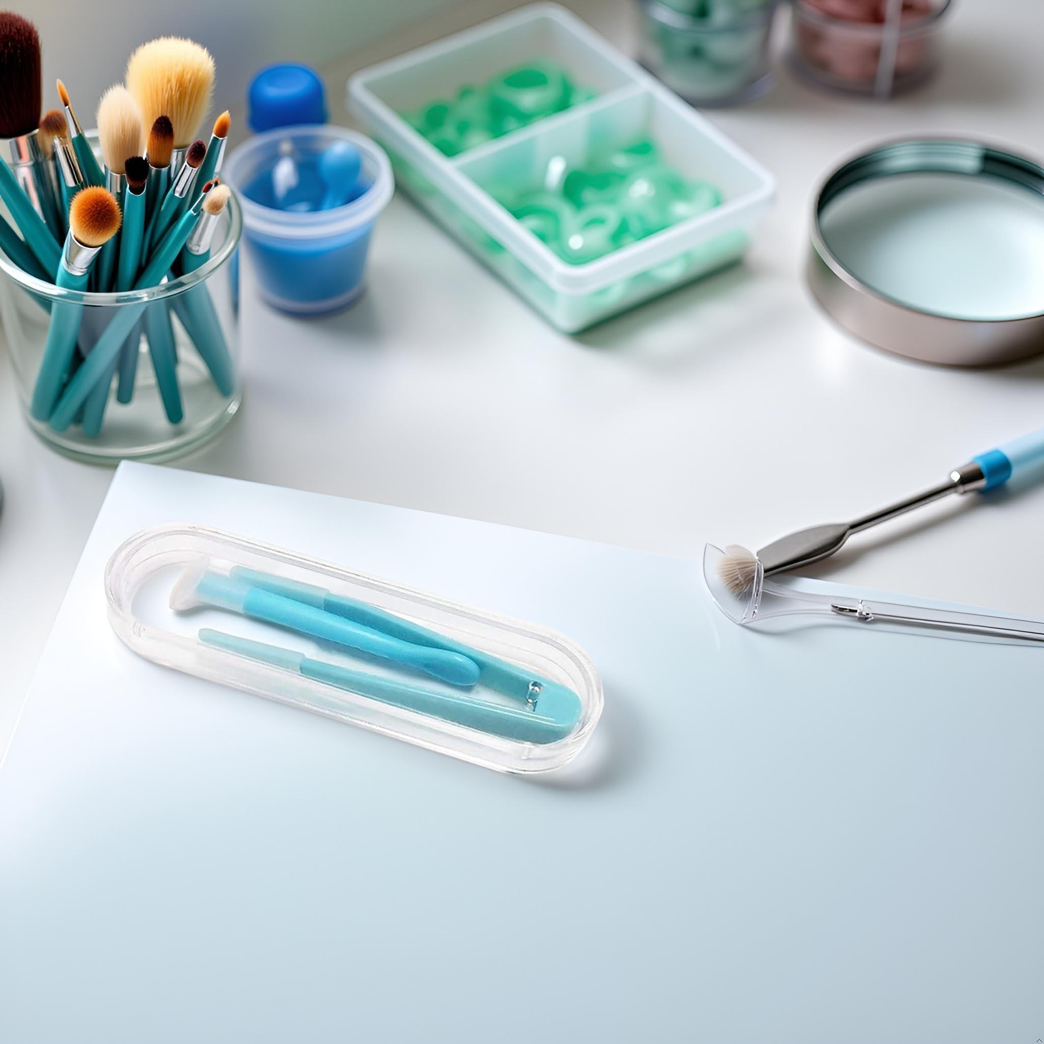 Blue Contact Applicator, Contact Lens Remover Tool, Inserter/Remover+Tweezer with Soft Tip, for Contact Lens Cases Health and Household, Contact Lens Care, Contact Applicator Tool - Image 5