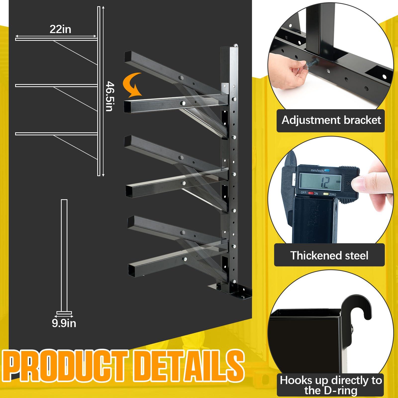 Briwooody 2 Pack Shipping Container Shelving Adjustable Heavy Steel, Shipping Container Accessories, Hanging Shelf Brackets for Heavy Duty Trailer Containers(3 Layer) - Image 3