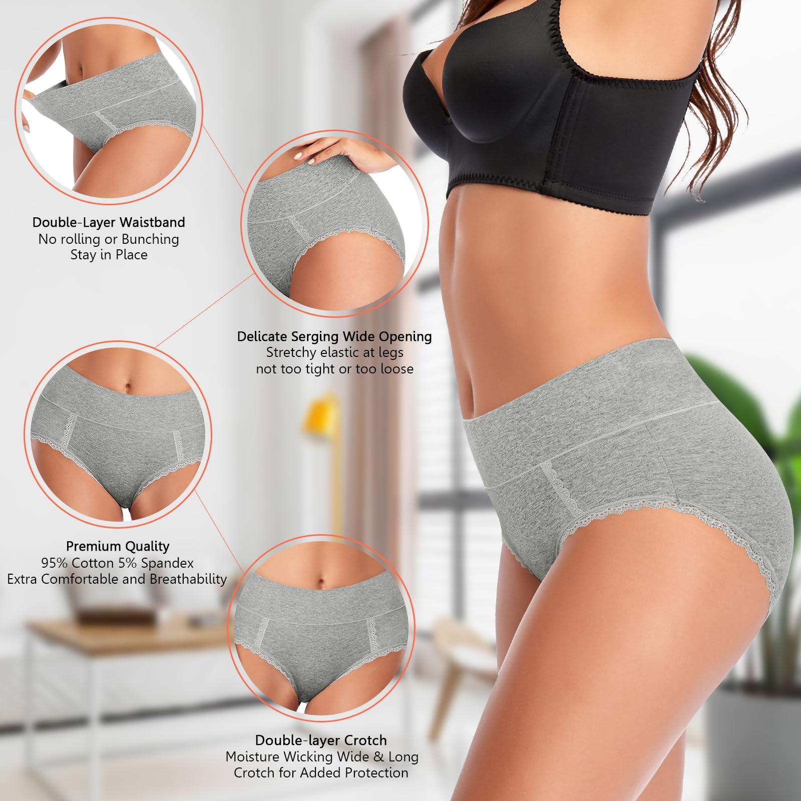 MISSWHO Cotton High Waisted Soft Womens Underwear Breathable Panties, Multipack - Image 5