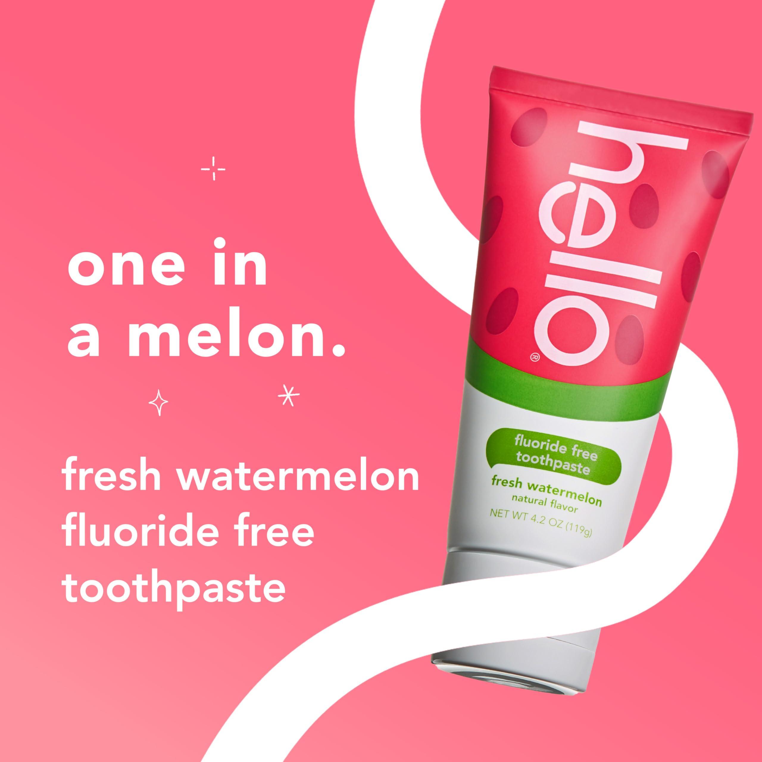 hello Fresh Watermelon Fluoride Free Kids Toothpaste, 4.2 Oz Tube - Image 2