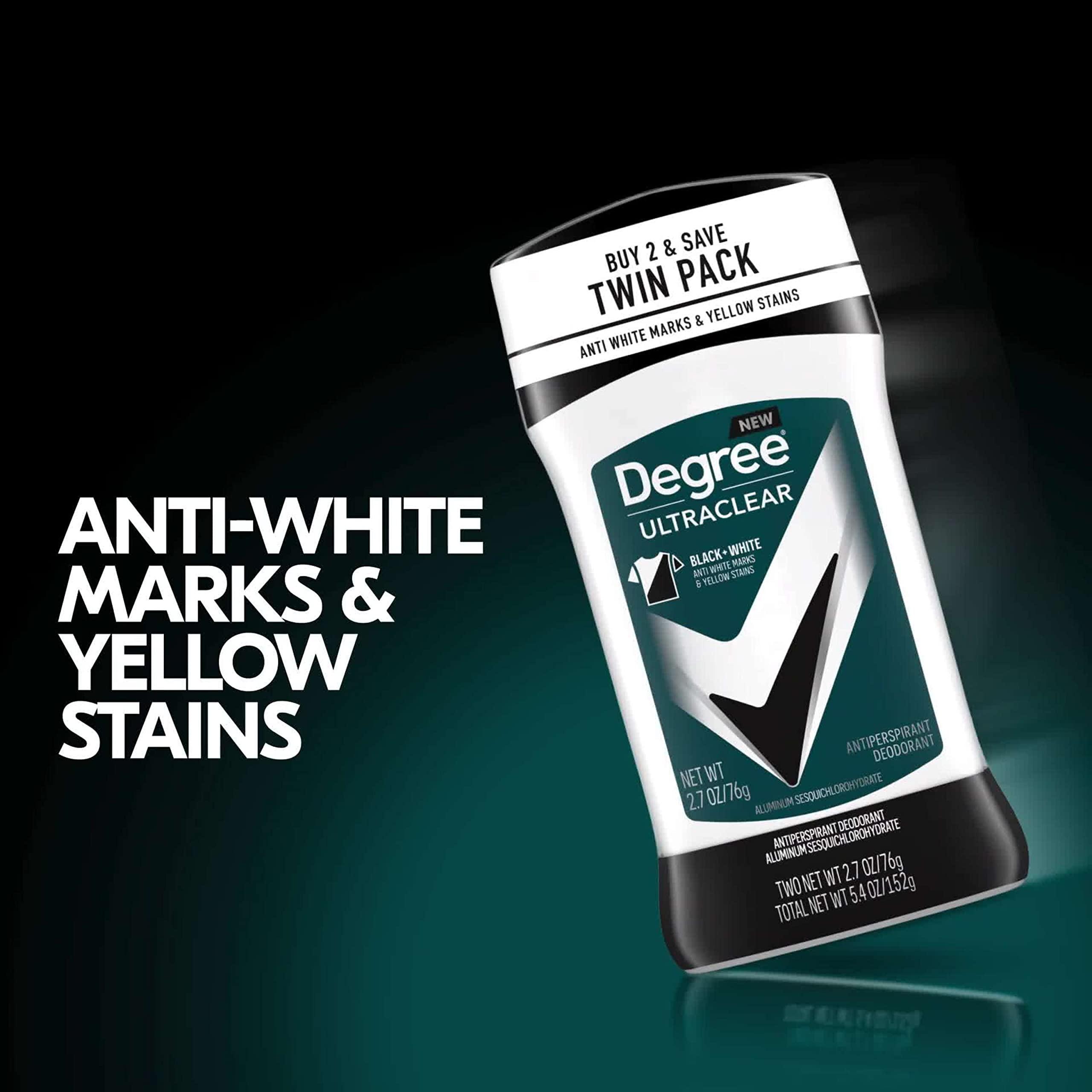 Degree Men UltraClear Antiperspirant Deodorant Black+White 2 Count 72-Hour Sweat & Odor Protection Antiperspirant For Men With MotionSense Technology 2.7 oz - Image 7