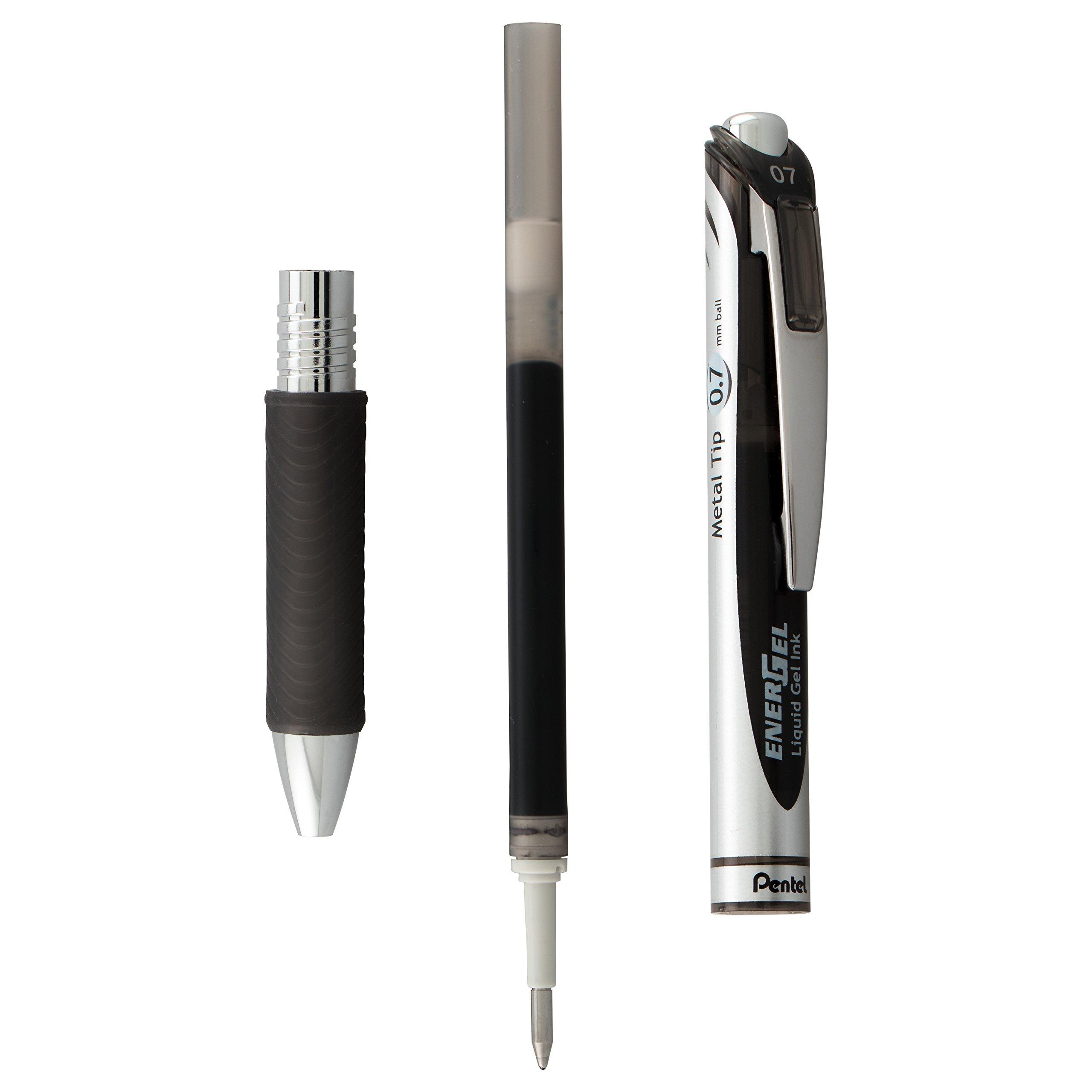 Pentel EnerGel RTX Retractable Liquid Gel Pen, (0.7mm), Medium Line, Metal Tip, Black Ink, Pack of 2 (BL77BP2A) - Image 5