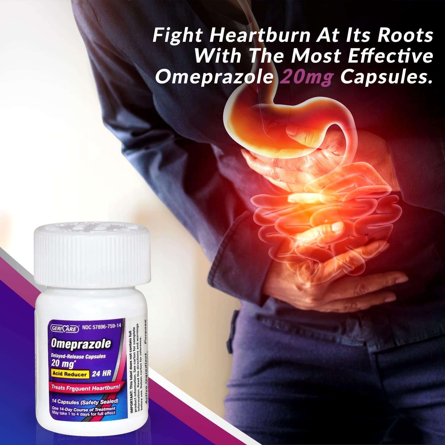 GeriCare Omeprazole Delayed Release Capsules 20.6mg - Acid Reducer Pills for 24 Hour Heartburn Relief - Acid Reflux Medicine to Treat Frequent Heartburn (42 Count) - Image 2