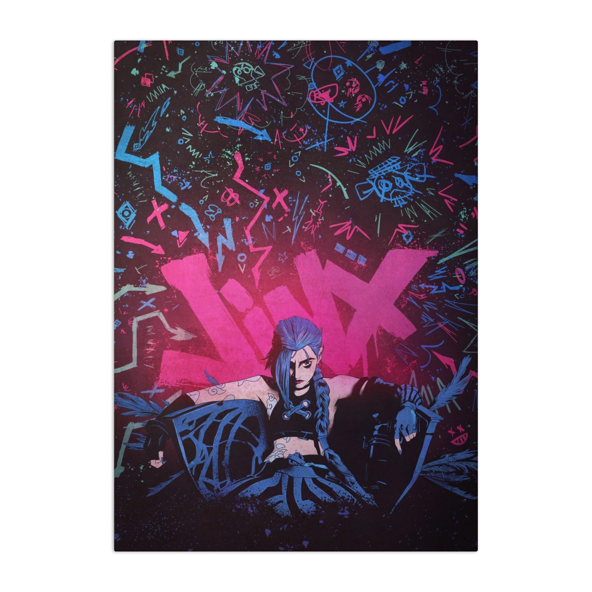 Displate Official Arcane Metal Poster Magnetic Mounting Included Licensed Artwork Modern Wall Decor I am Jinx Poster 45 cm x 32 cm
