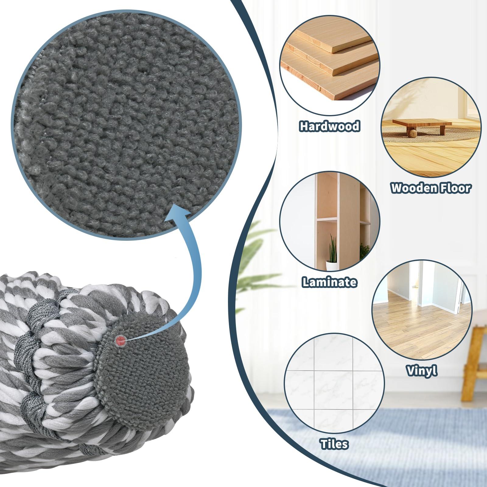 Self-Wringing Twist Mop for Floor Cleaning, Long Handled Microfiber Floor Mop with Top Scouring Pad for Kitchen, Hardwood, Restaurant, Bathroom, Garages, Warehouses, Office, 64-inch , Grey - Image 6