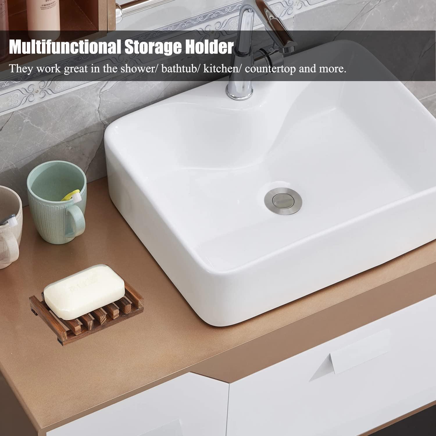 3 Pcs Natural Wooden Soap Dish Holder for Shower, Self Draining Soap Tray for Bathroom, Extend Soaps Life and Keep Dry - Image 7