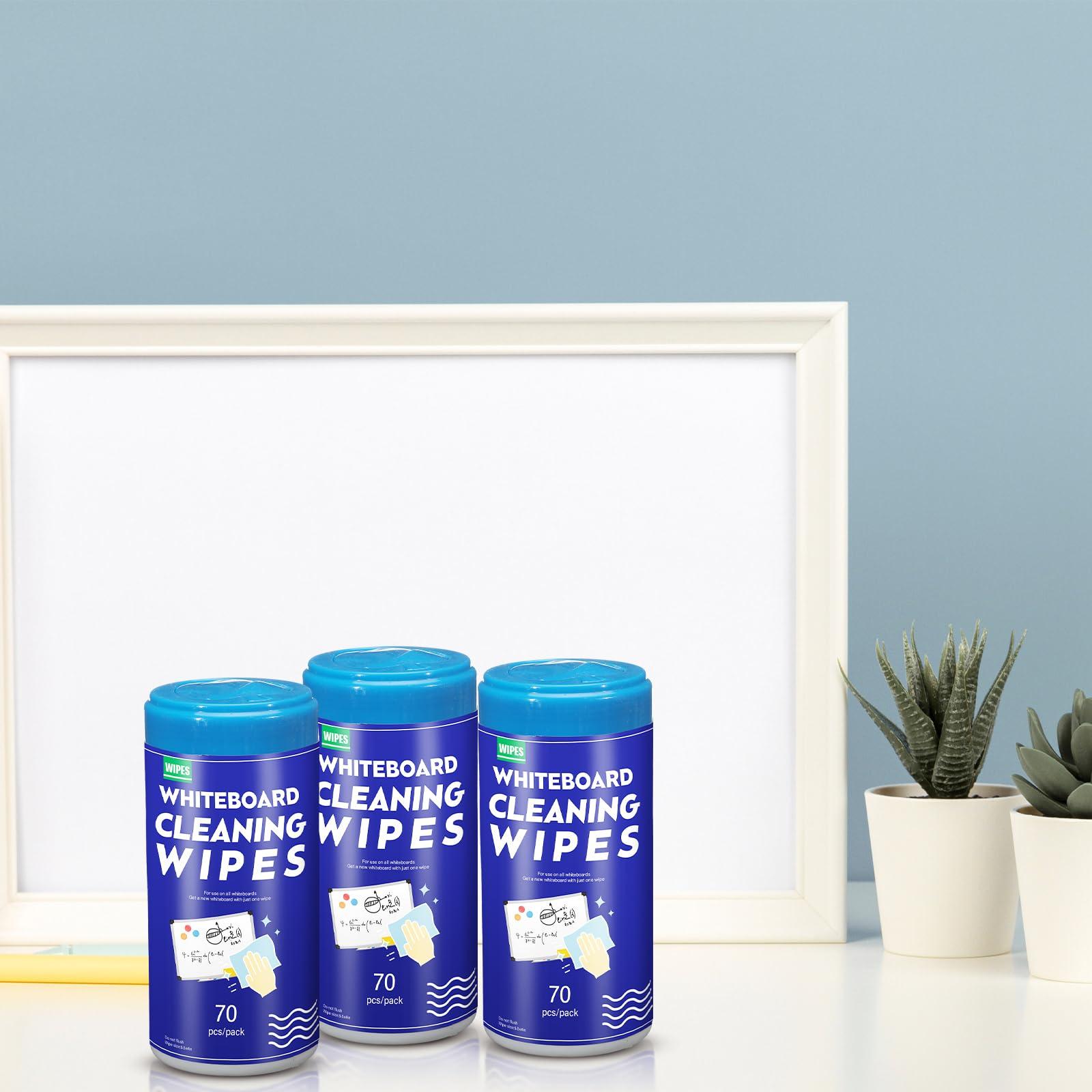 Sacubee 6 Pcs Whiteboard Cleaning Wipes Disposable Dry Erase Wipes Whiteboard Wipes for Cleaning Markers Home Classroom School Office, 4 x 5.5 Inch, 70 Wipes Per Pack - Image 2