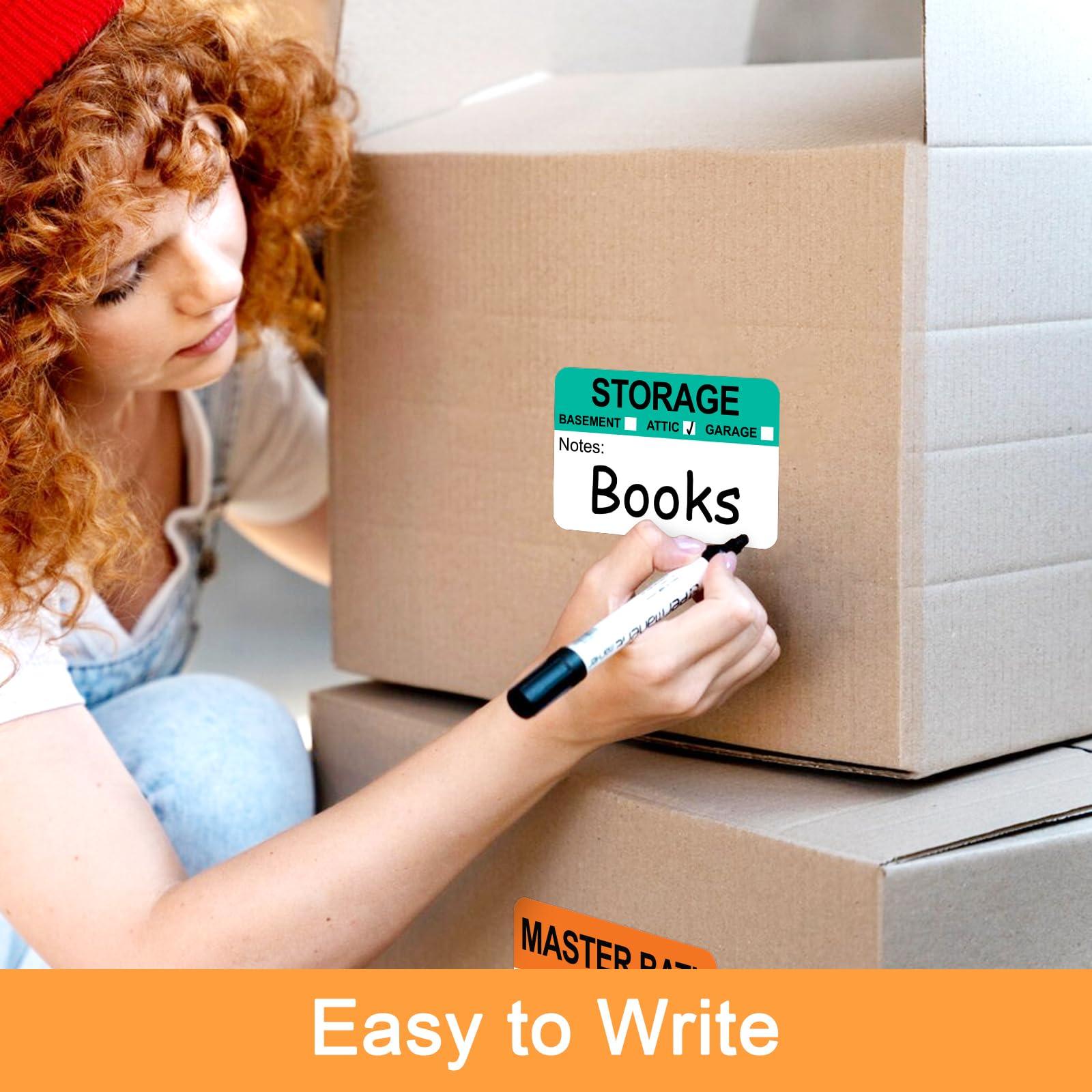 Labelebal 600 Writable Labels - 2' x 3', 20 Color-Coded Home Moving Packing Labels with Fragile, Extra, Heavy Options - Image 6