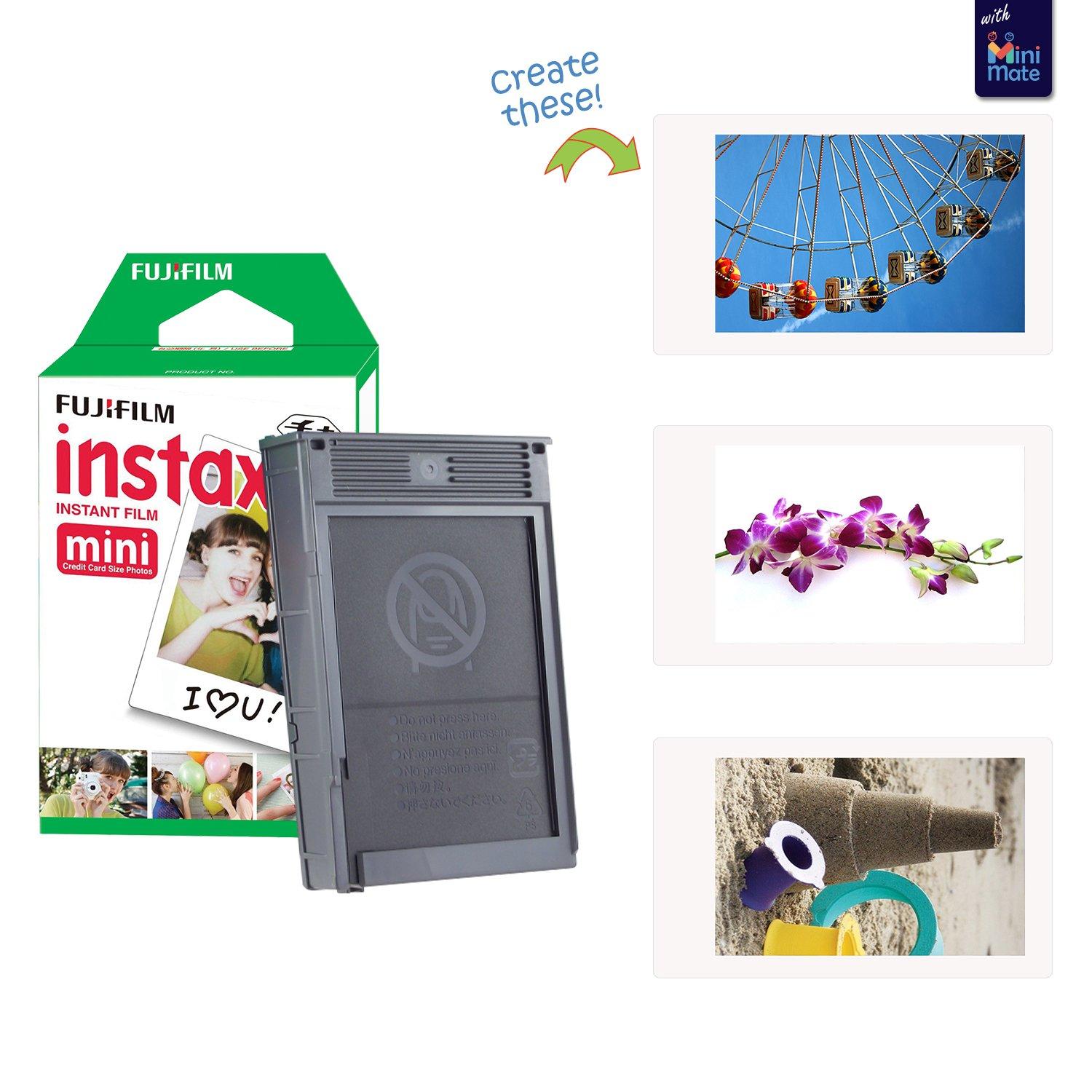 Bundle with Compatible Fuji Mini Link 3 Smartphone Printer Clay White + Fuji Film Value Pack 20 Sheets Accessories Bundle with Album + 5 Plastic Desk Frames + Paper & Sticker Frames (Rose Pink) - Image 5