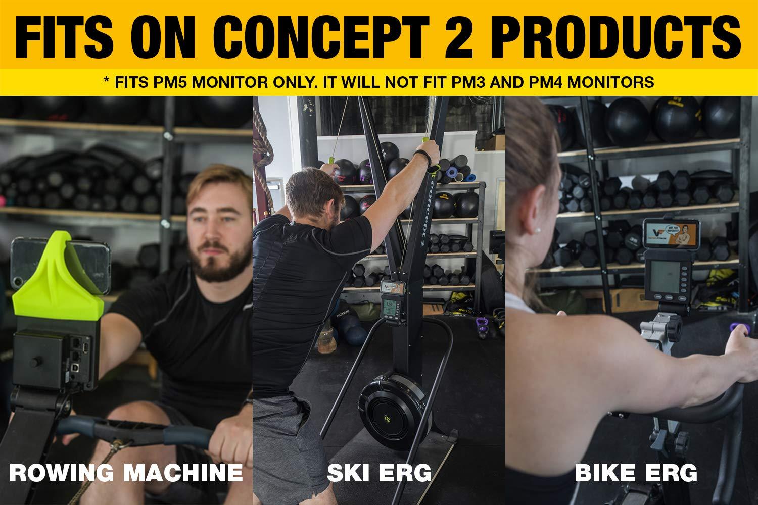 Phone Holder Made for PM5 Monitors of Concept 2 Rower, SkiErg and BikeErg - Silicone Smartphone Cradle Compatible with Concept 2 Rowing Machine. Ideal Rower Accessories - Image 2