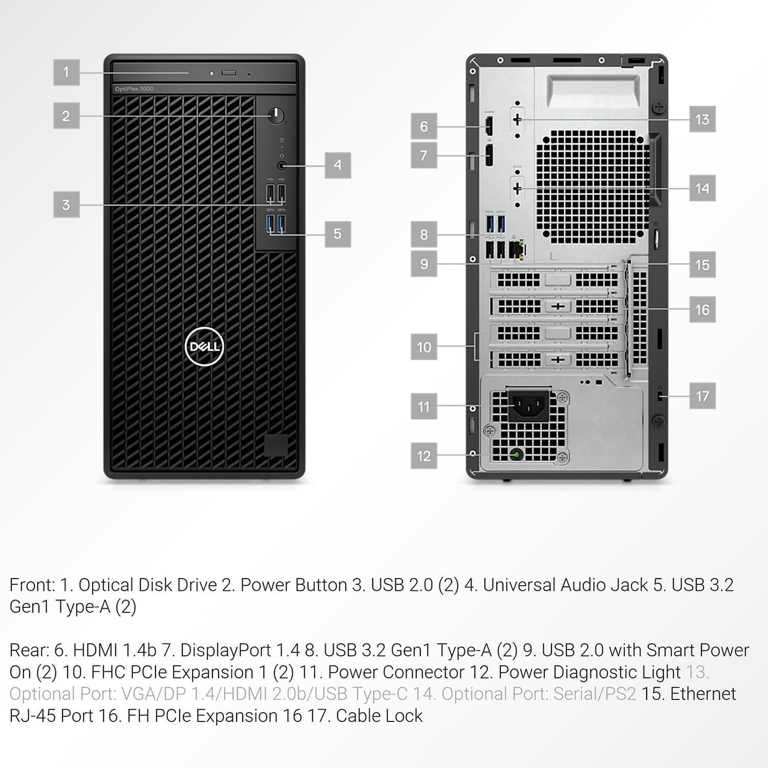 DELL Optiplex 3000 Tower Business Desktop Computer | 12th Gen Intel Core i5-12500 Processor | 32GB RAM | 1TB SSD | WiFi | DVD-RW | HDMI | Display Port(Support 4K) | Windows 11 Pro - Image 4