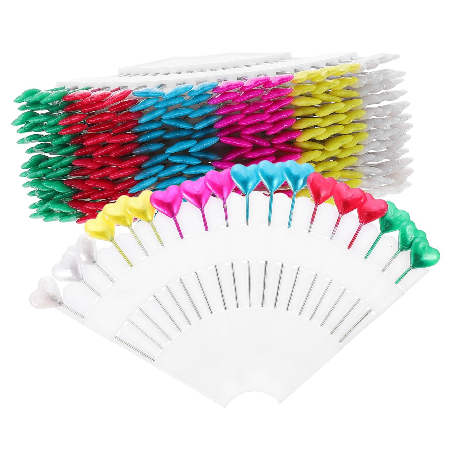 ULDIGI 216pcs Heart Shaped Pearl Head Pins Quilting Sewing Pins with Heart Heads Corsage Making DIY Jewelry Craft Positioning Needles