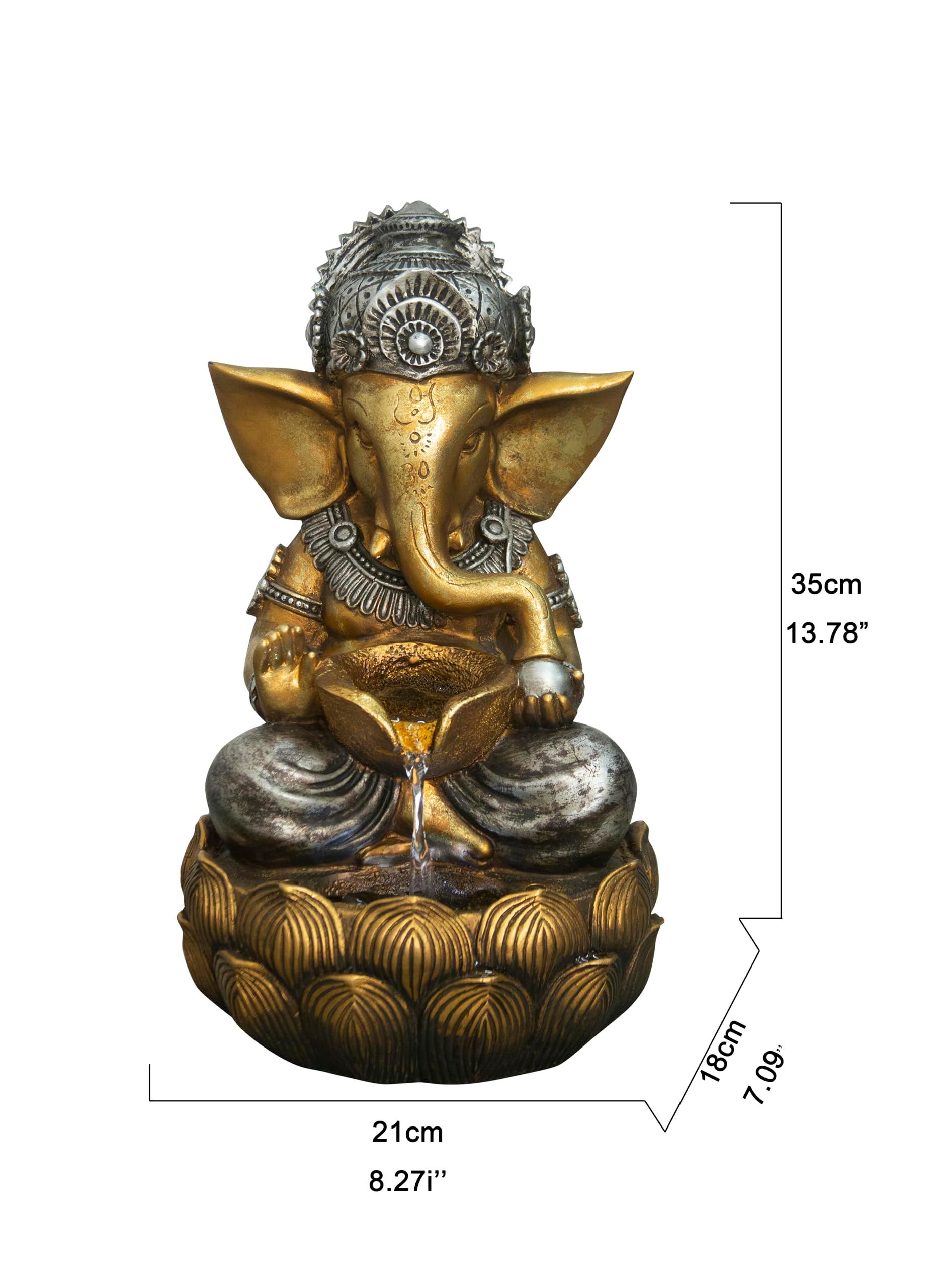 Hi-Line Gift Fountain-Tabletop Lord Ganesh Sculptural Fountain with WT LED - Image 2