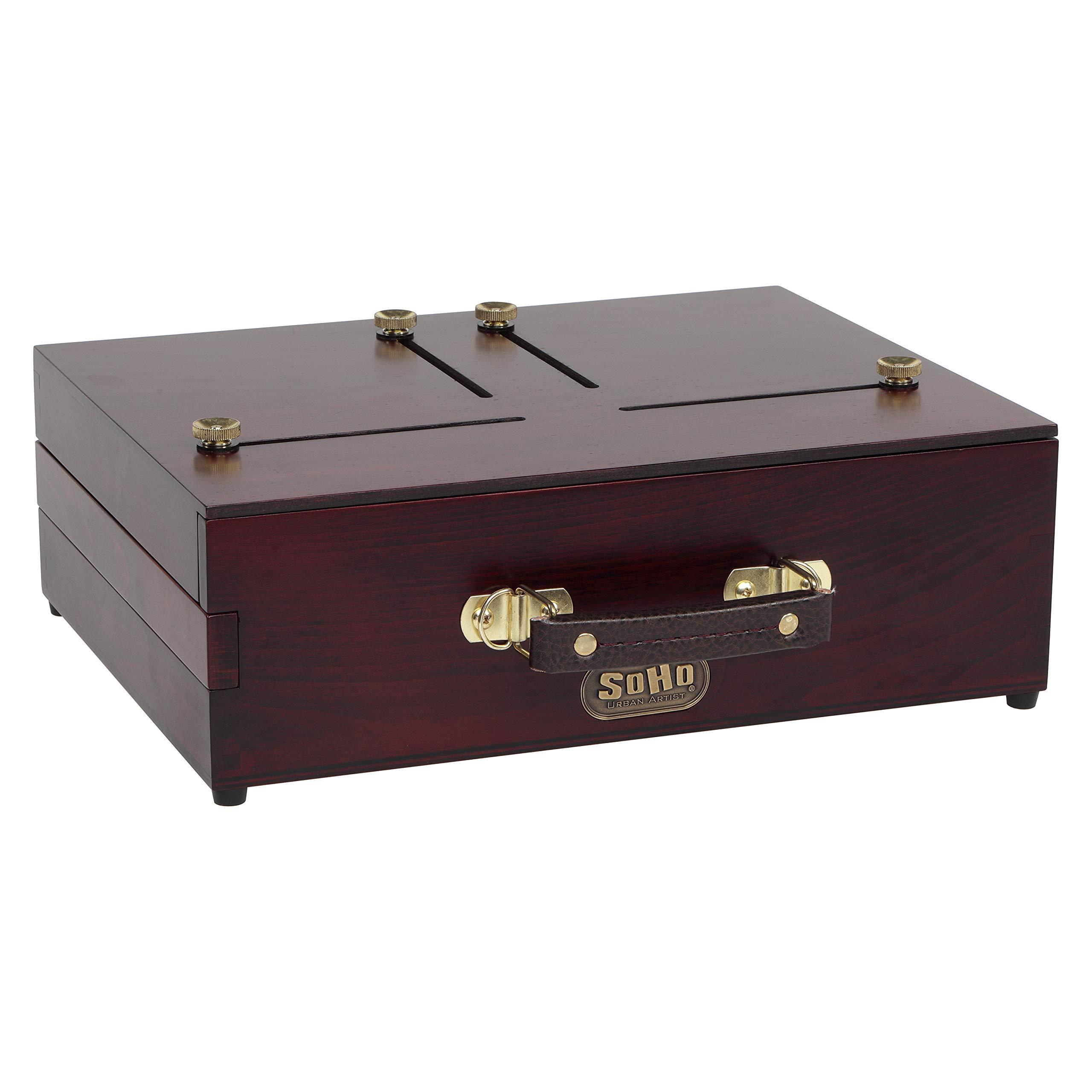 Soho Urban Artist Scout Pochade Box for Plein Air Painting Easel with Storage, Lightweight & Portable, Mahogany Finish - Image 4