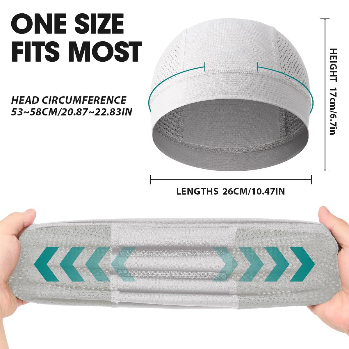 LMMHEIZI 2 Pack Summer Skull Cap Helmet Liner Breathable Cooling Beanie Running Cycling Hat for Men Women - Image 6