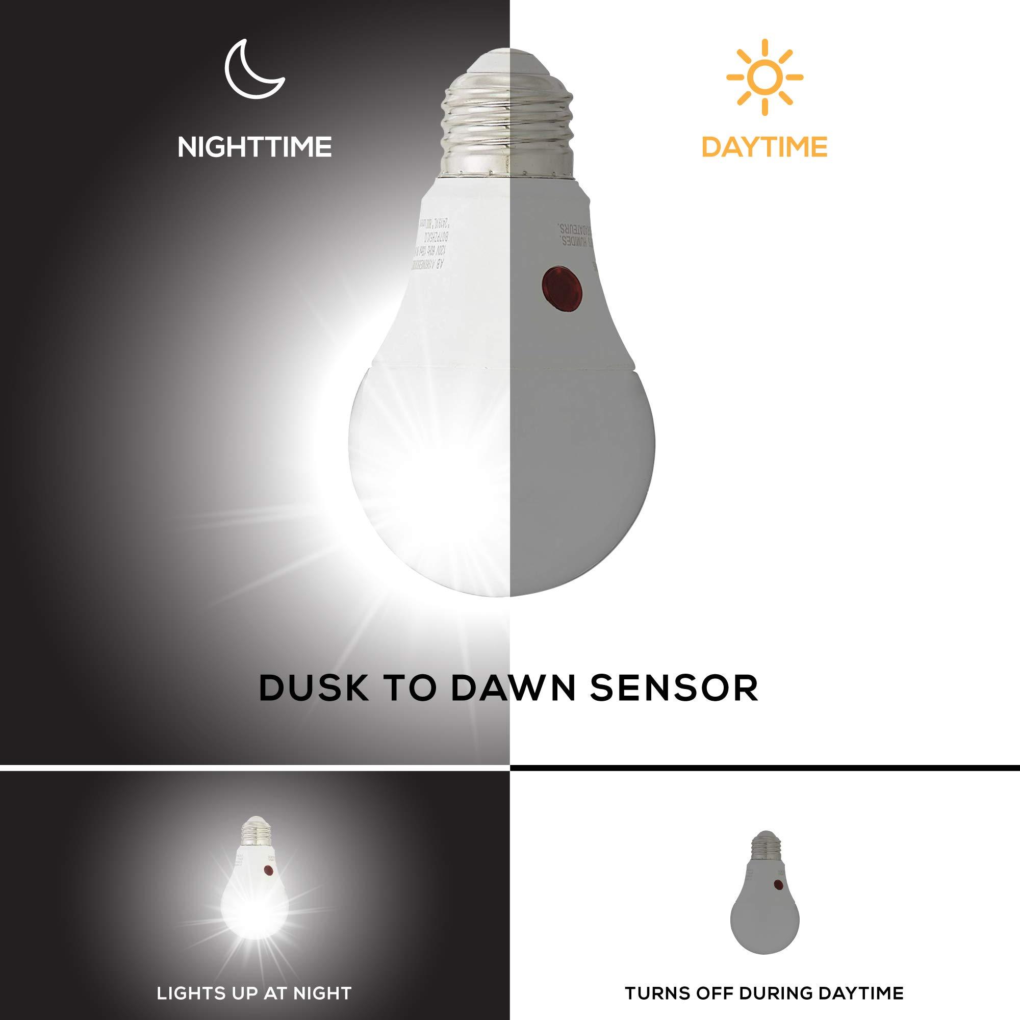Amazon Basics PAR38 Dusk to Dawn Sensor LED Light Bulb, 120 Watt Equivalent, Energy Efficient 14W, E26 Standard Base, Daylight White 5000K, Non-Dimmable, 10,000 Hour Lifetime , 2-Pack - Image 5