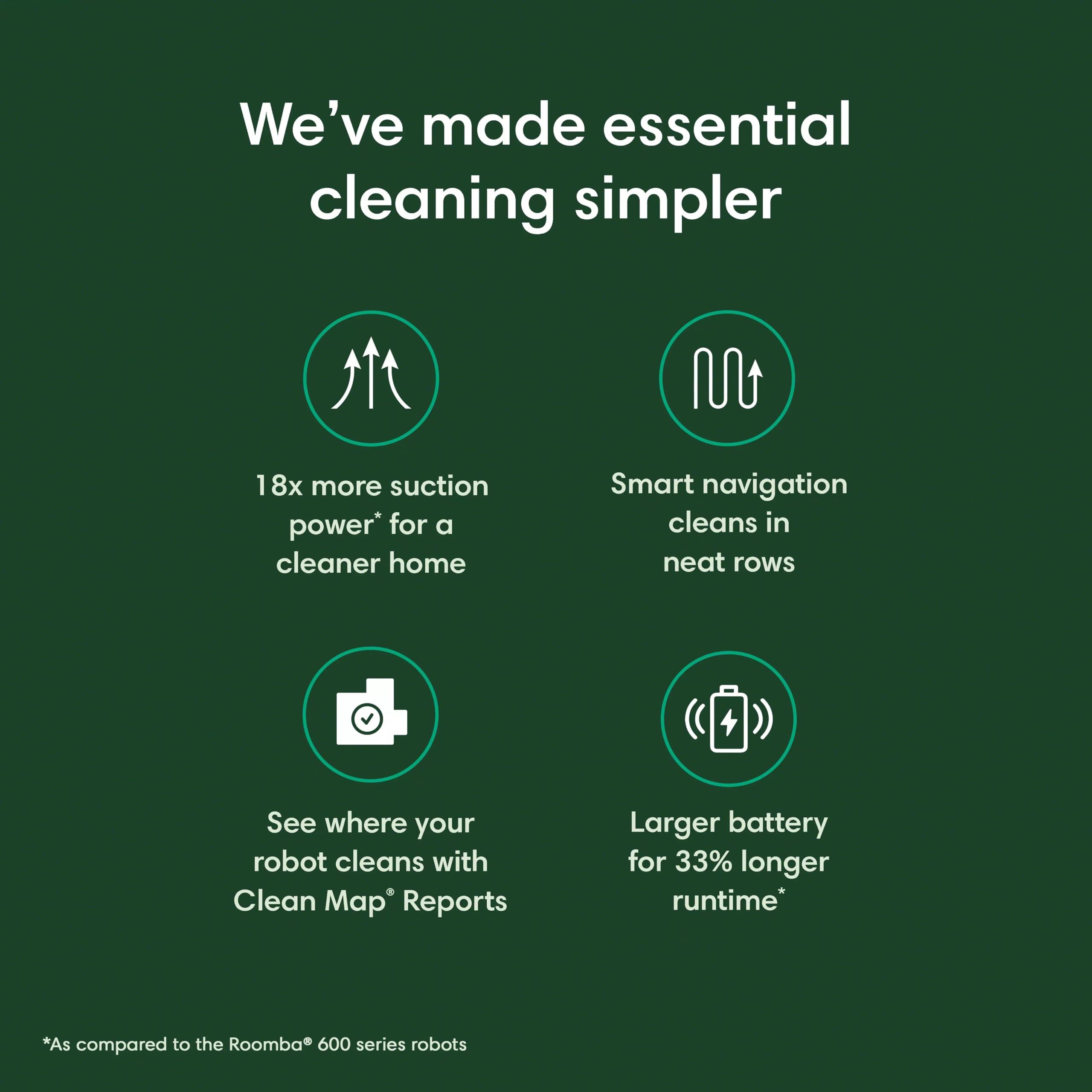 iRobot Roomba Vac Robot Vacuum (Q0120) - Easy to use, Power-Lifting Suction, Multi-Surface Cleaning, Smart Navigation Cleans in Neat Rows, Self-Charging, Alexa - Image 3