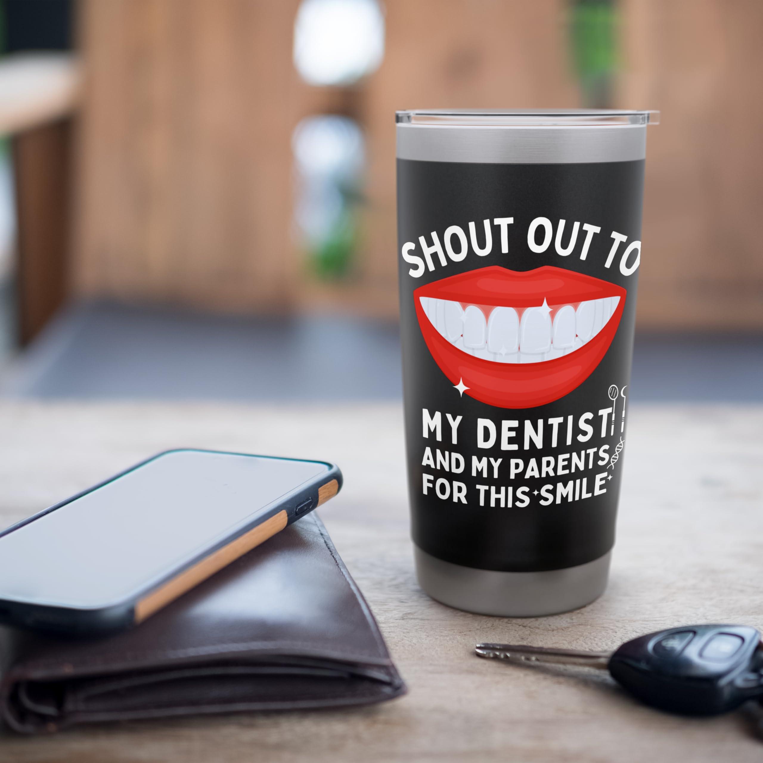 Shout Out To Dentist Teeth Whitening Toothpaste Strips Pen Stainless Steel Insulated Tumbler - Image 7