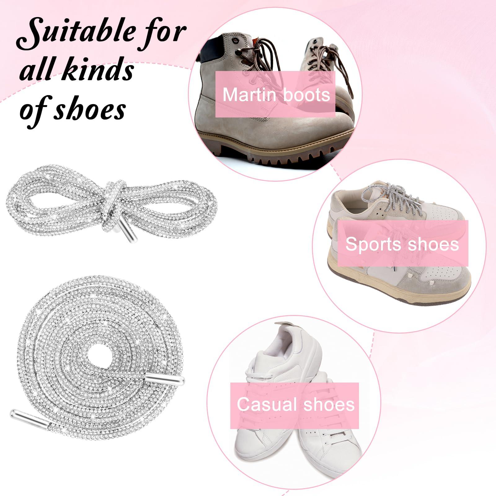 Teaaha 1Pairs (2 laces) Rhinestone Shoe Laces, Rhinestone Glitter Rope Rhinestone Laces Bling Shoe Laces, Bling Hoodie String - Image 6