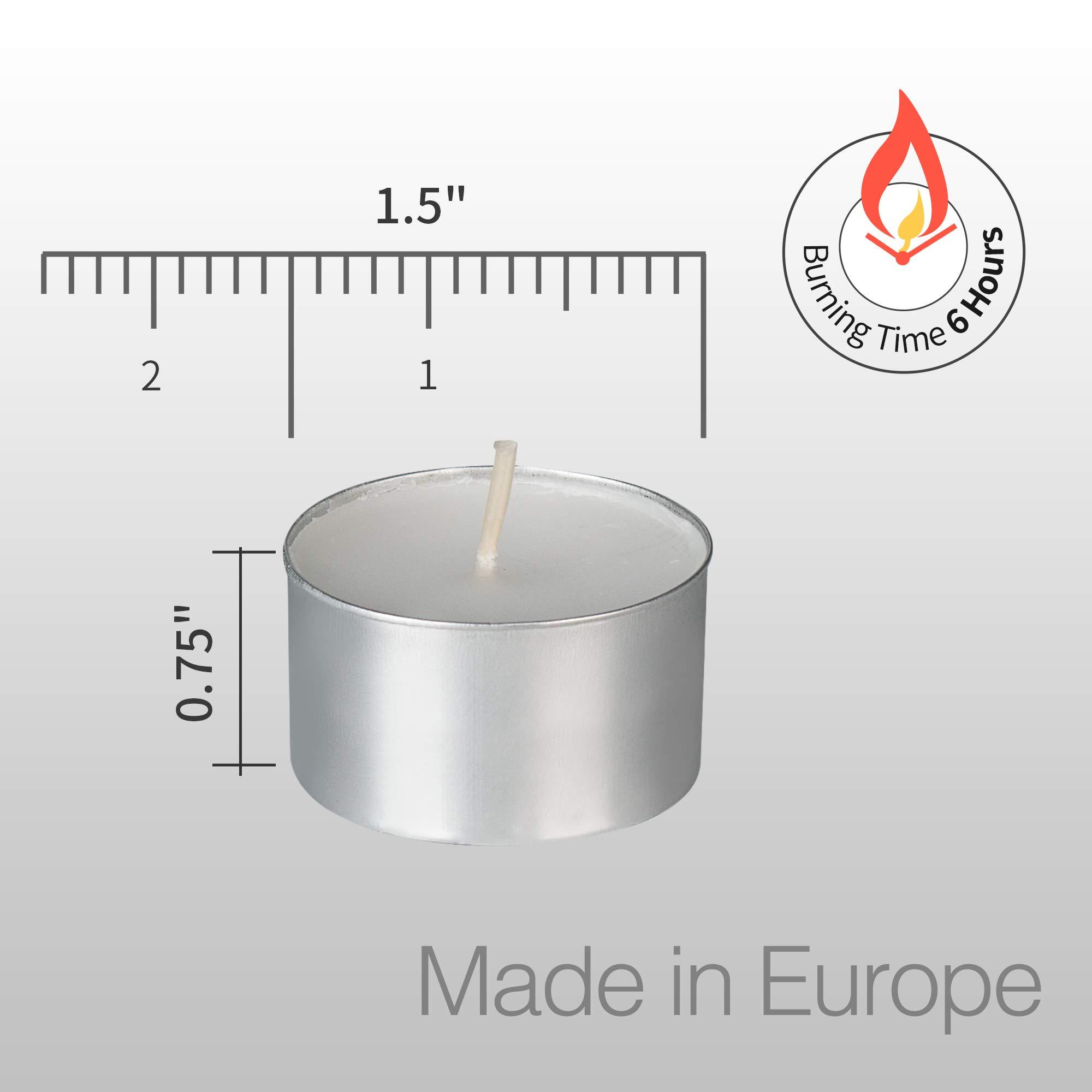 Unscented White Tealight Candles -200 Packs, 6 to 7 Hour Burn Time Smokeless Tea Light Candles, Mini Votive Paraffin Candles with Cotton Wicks for Shabbat, Weddings, Christmas, Home Decor - Image 2