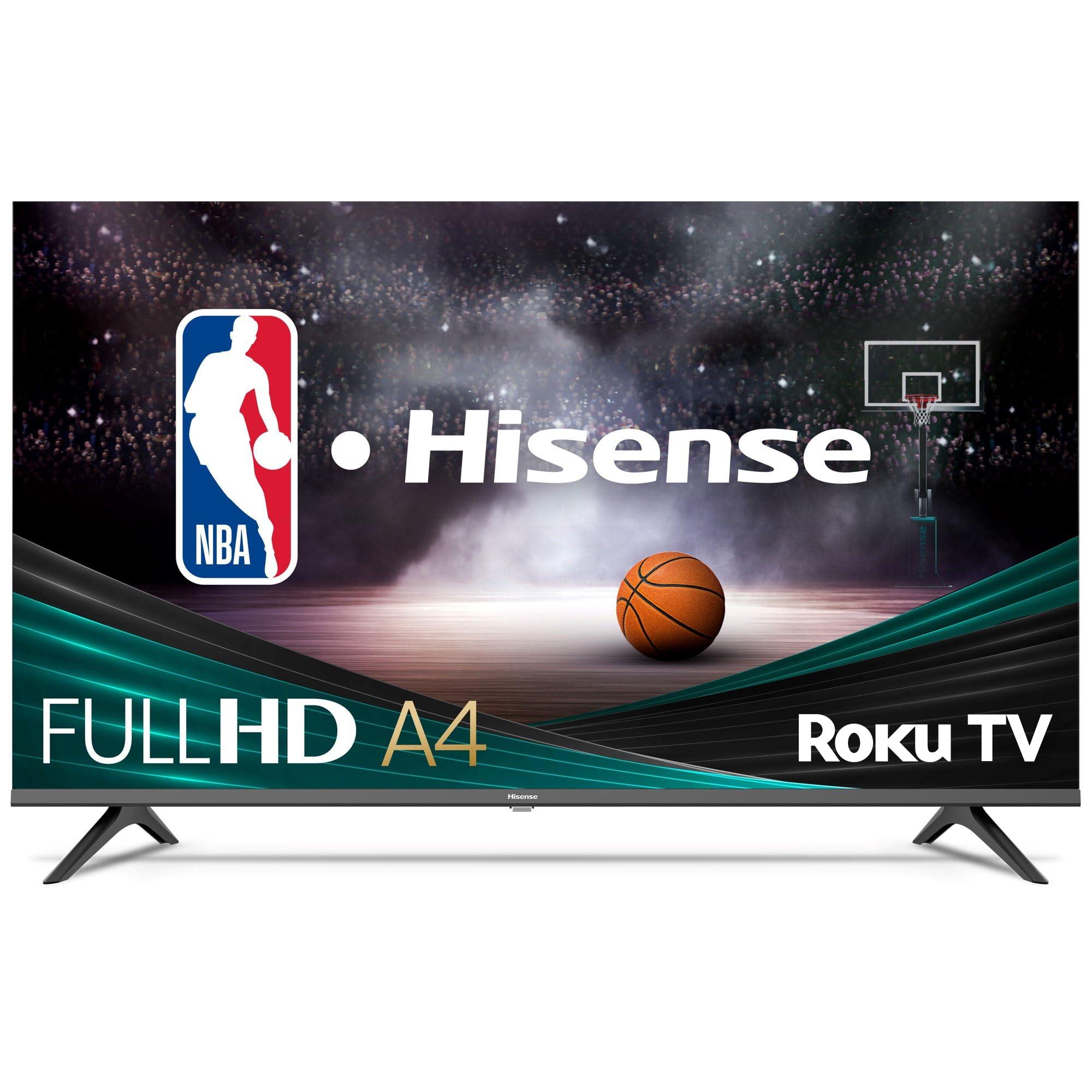 Hisense 43-Inch Class A4 Series FHD 1080p Roku TV 43A4NR, Smart, Alexa Compatibility, Google Assistant, 2024 Model, Dolby Audio, Slim Bezel Design