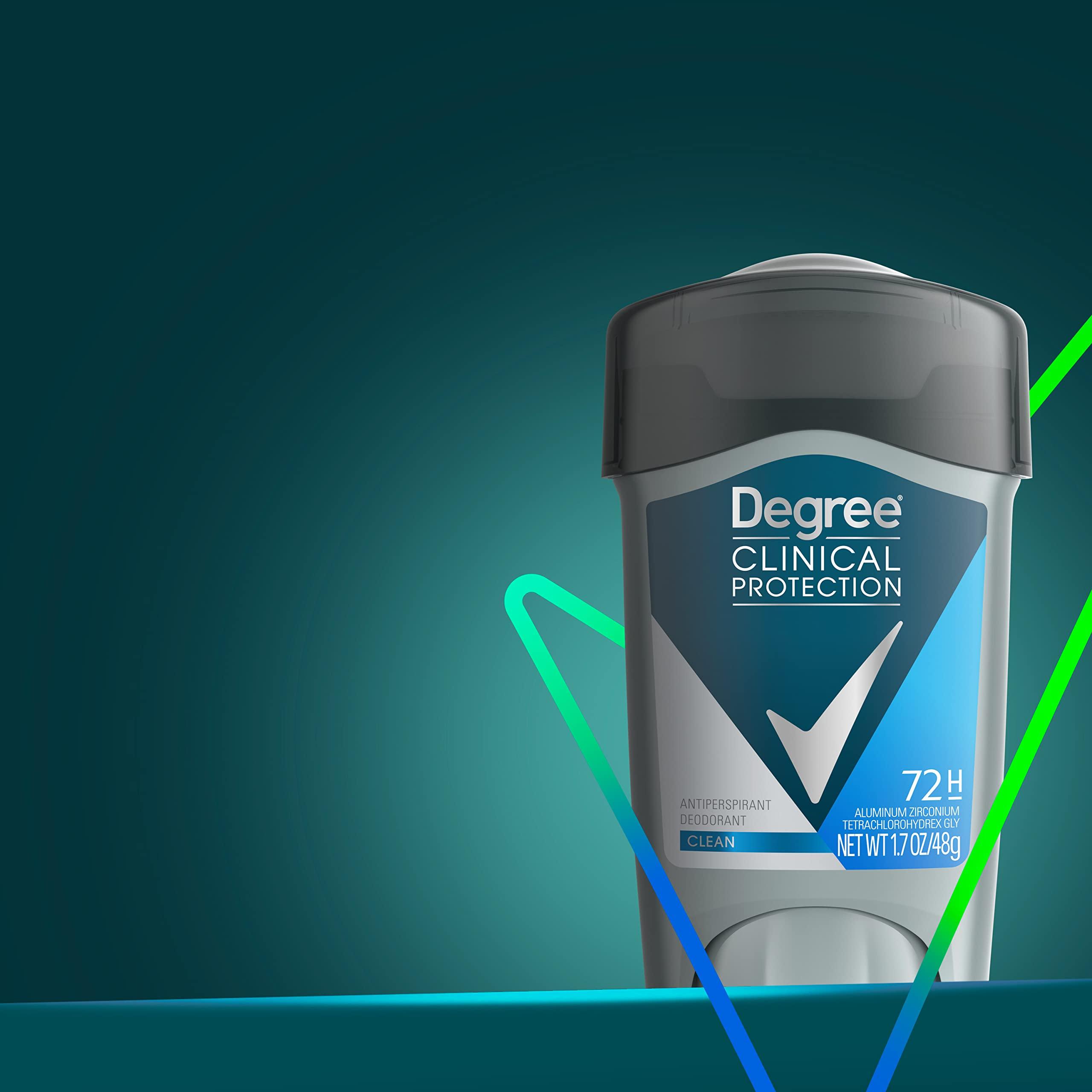 Degree Men Antiperspirant Deodorant Clean 72-Hour Sweat & Odor Protection Prescription-Strength Antiperspirant For Men with MotionSense Technology 1.7 oz - Image 8