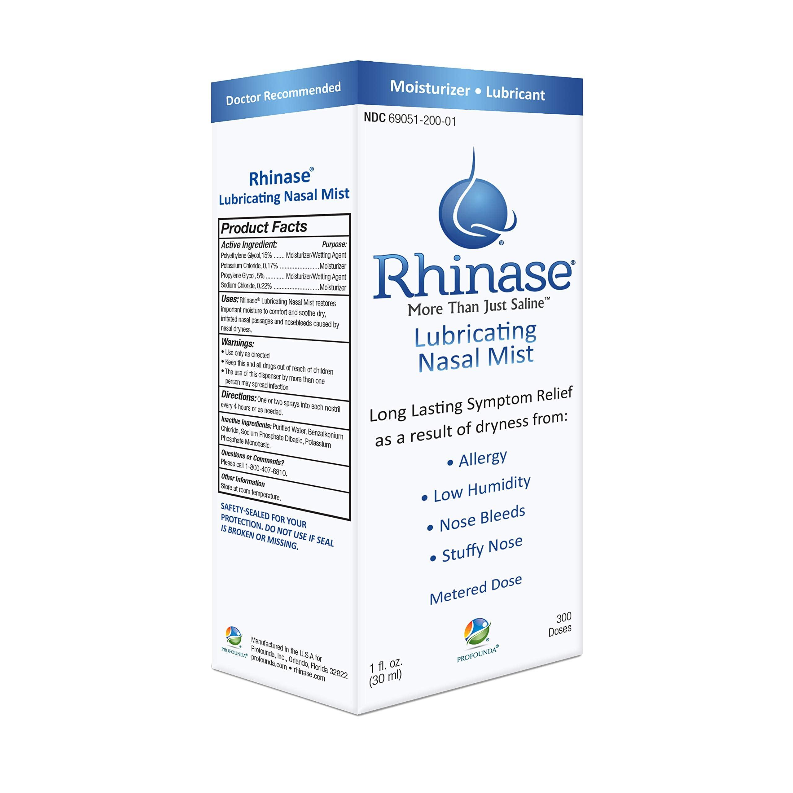 Rhinase Allergy Relief Saline Nasal Spray – Steroid Free, Dual Wetting Agent & Salt Formulation, 300 Sprays for Dry Nose, Allergy, nosebleeds from Nasal Dryness - Image 6