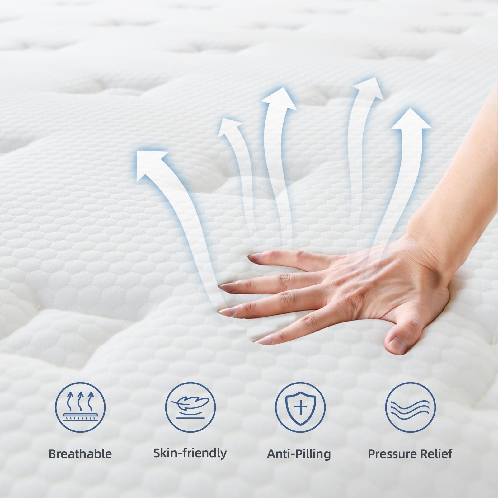 Gojef King Size Mattress, 12 Inch Hybrid Memory Foam Mattress in a Box with Independent Springs, Soft and Comfortable, Pressure Relief, CertiPUR-US Certified - Image 6