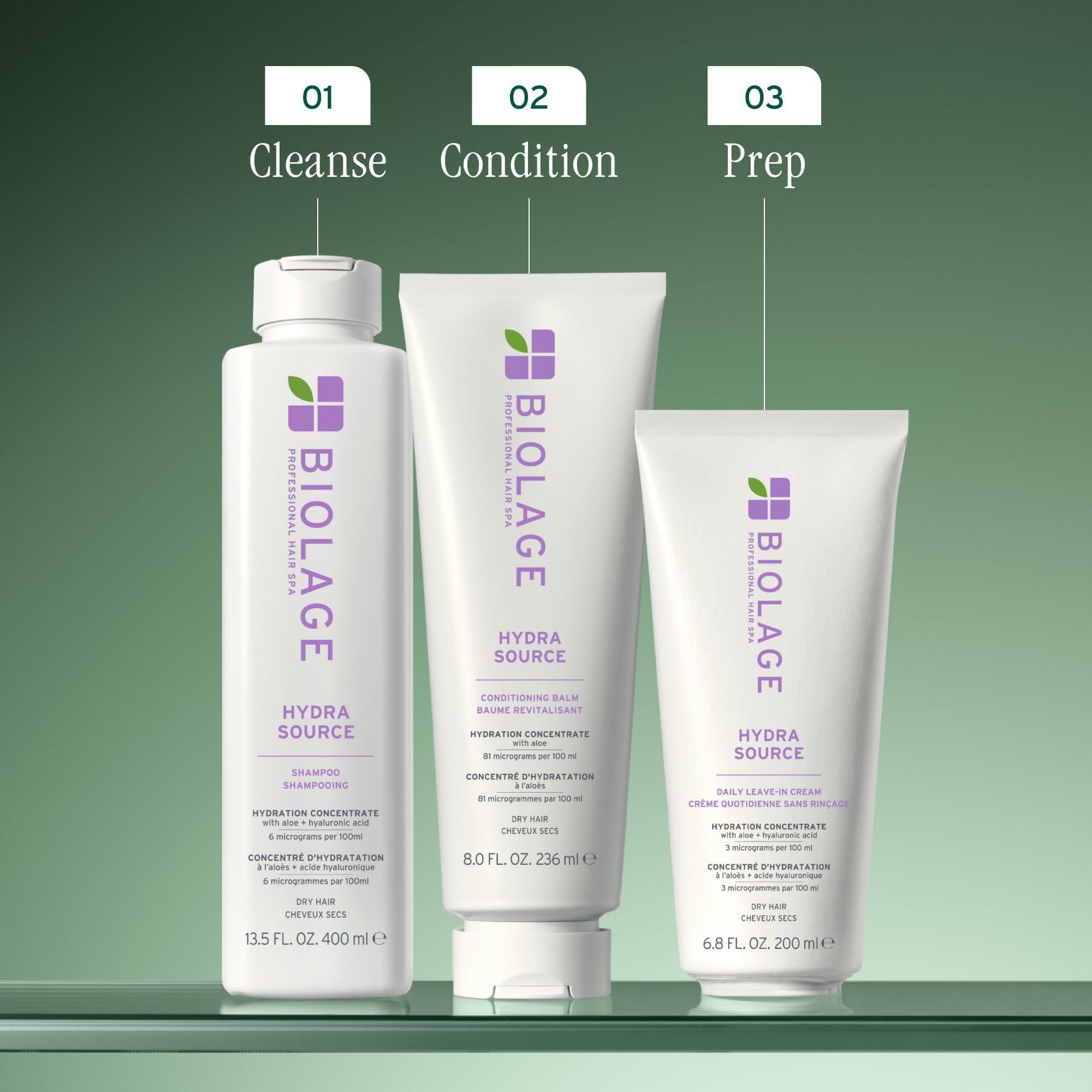 Biolage Hydra Source Shampoo - Softens & Adds Shine, For Dry Hair, Infused with Micro-Filtered Aloe Vera & Fermented Hyaluronic Acid, Vegan & Paraben-Free, Packaging May Vary - Image 9