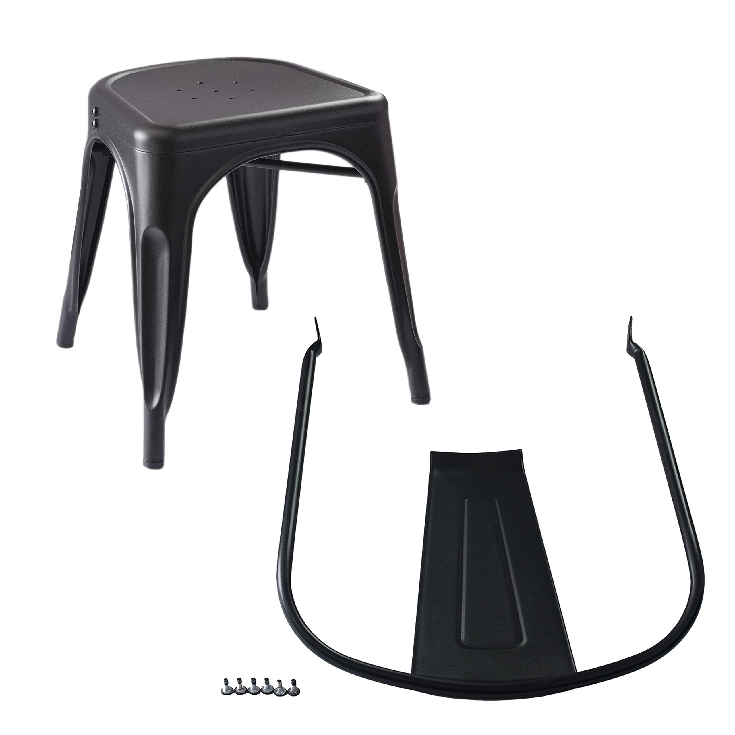 Amazon Basics Metal Dining Chairs, Matte Black, 1 Count (Pack of 4) - Image 7