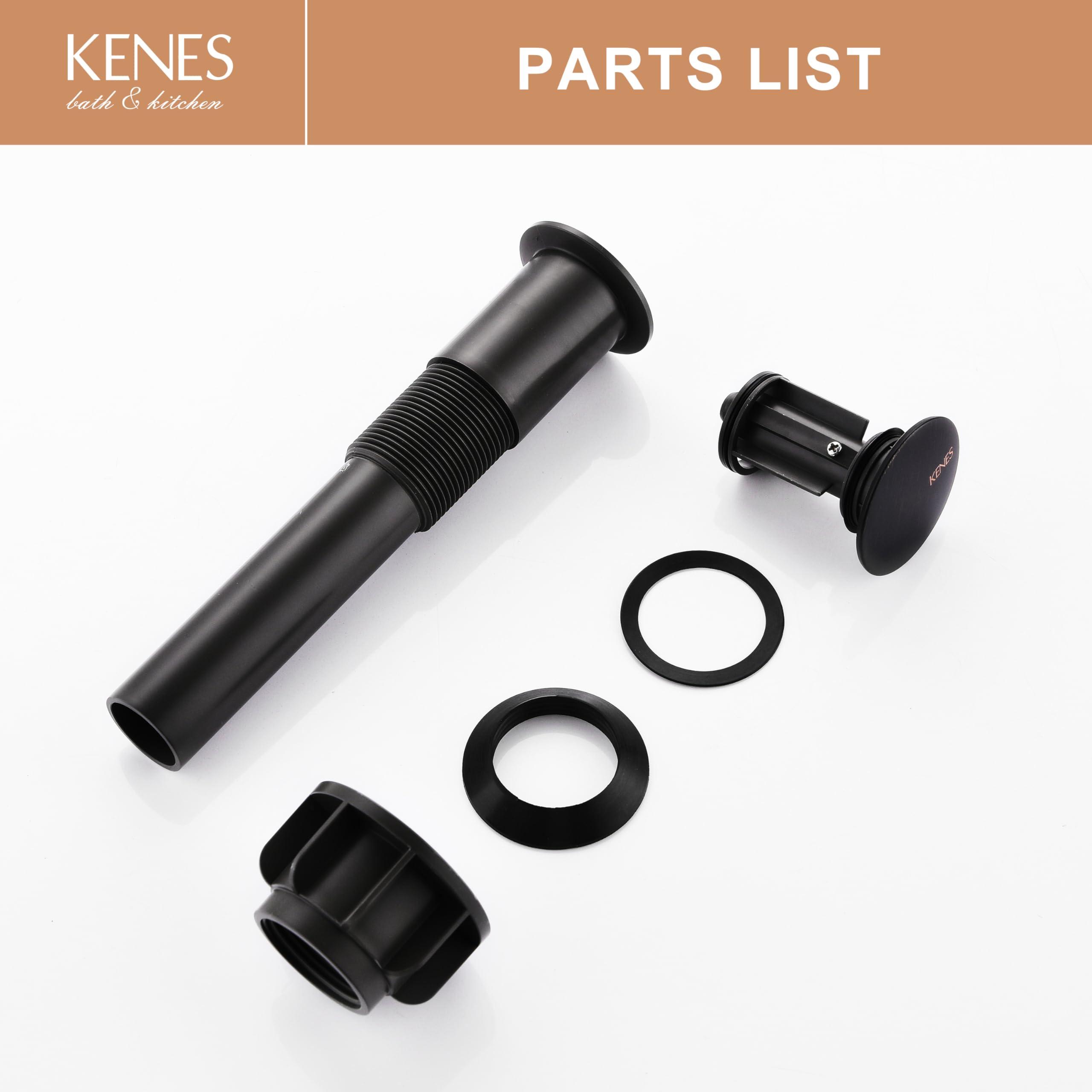 KENES Oil Rubbed Bronze Bathroom Vessel Pop Up Sink Drain, Vanity Faucet Sink Drain Stopper, Sink Drain Assembly Without Overflow Anti Clog Pop Up Drain - Image 9
