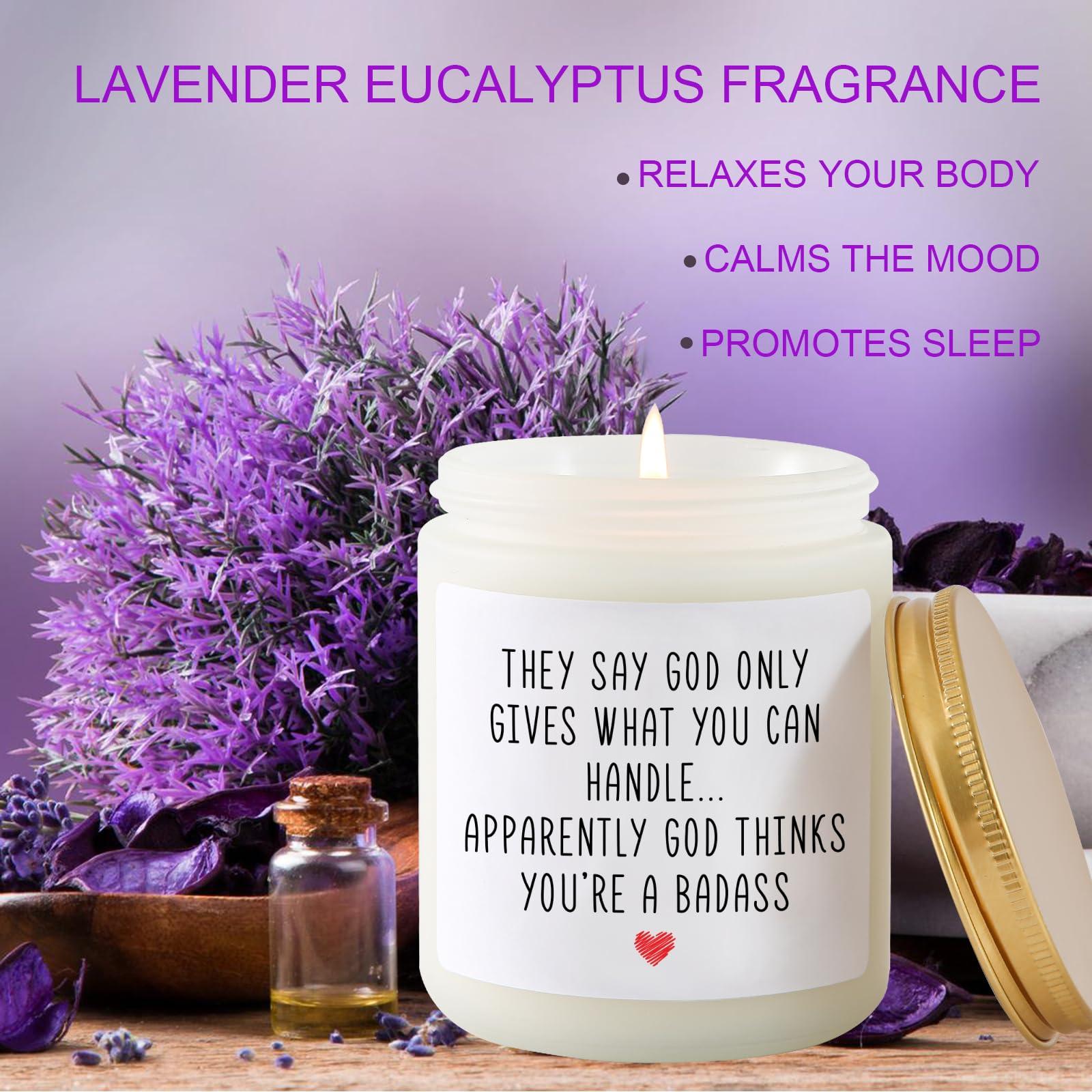Get Well Soon Gifts for Women, Feel Better Candles Gift for Women Men After Surgery, Inspirational Gift, Sympathy, Sorry for Your Loss, Cancer Gifts - Lavender Scented Candle - Image 3
