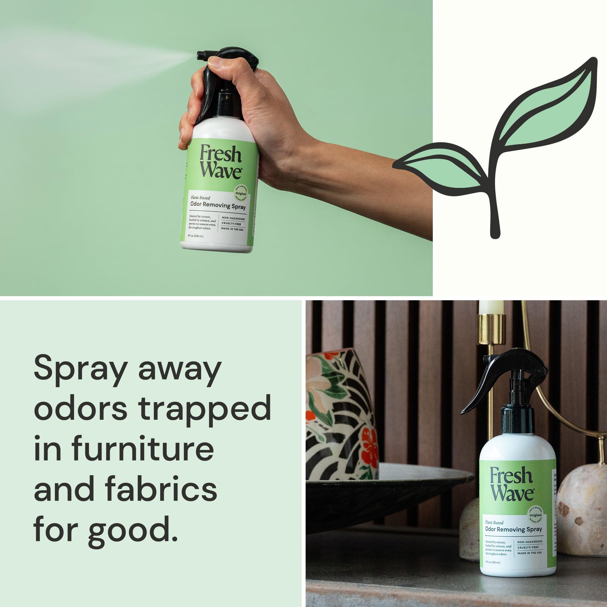 Fresh Wave Original Scent Odor Removing Spray, 8 fl. oz. | Pack of 2 | Odor Absorber for Home, Furniture, Fabrics & Trash | Safer Odor Relief - Image 3