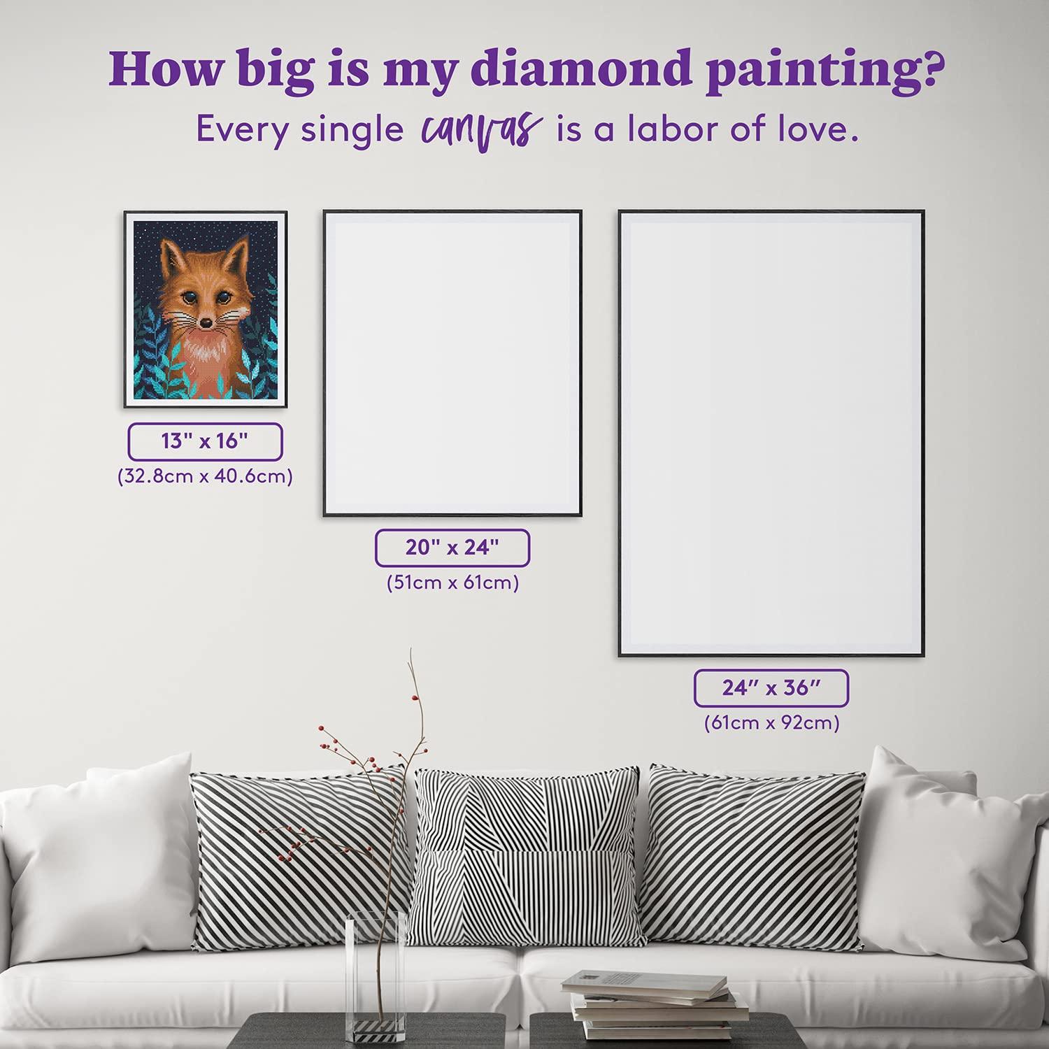DIAMOND ART CLUB Fox Diamond Art Painting Kit, Fun Crafts for Adults and All Ages, Small Diamond Art Canvas for Beginners, 13" x 16" (32.8 x 40.6 cm) - Image 7