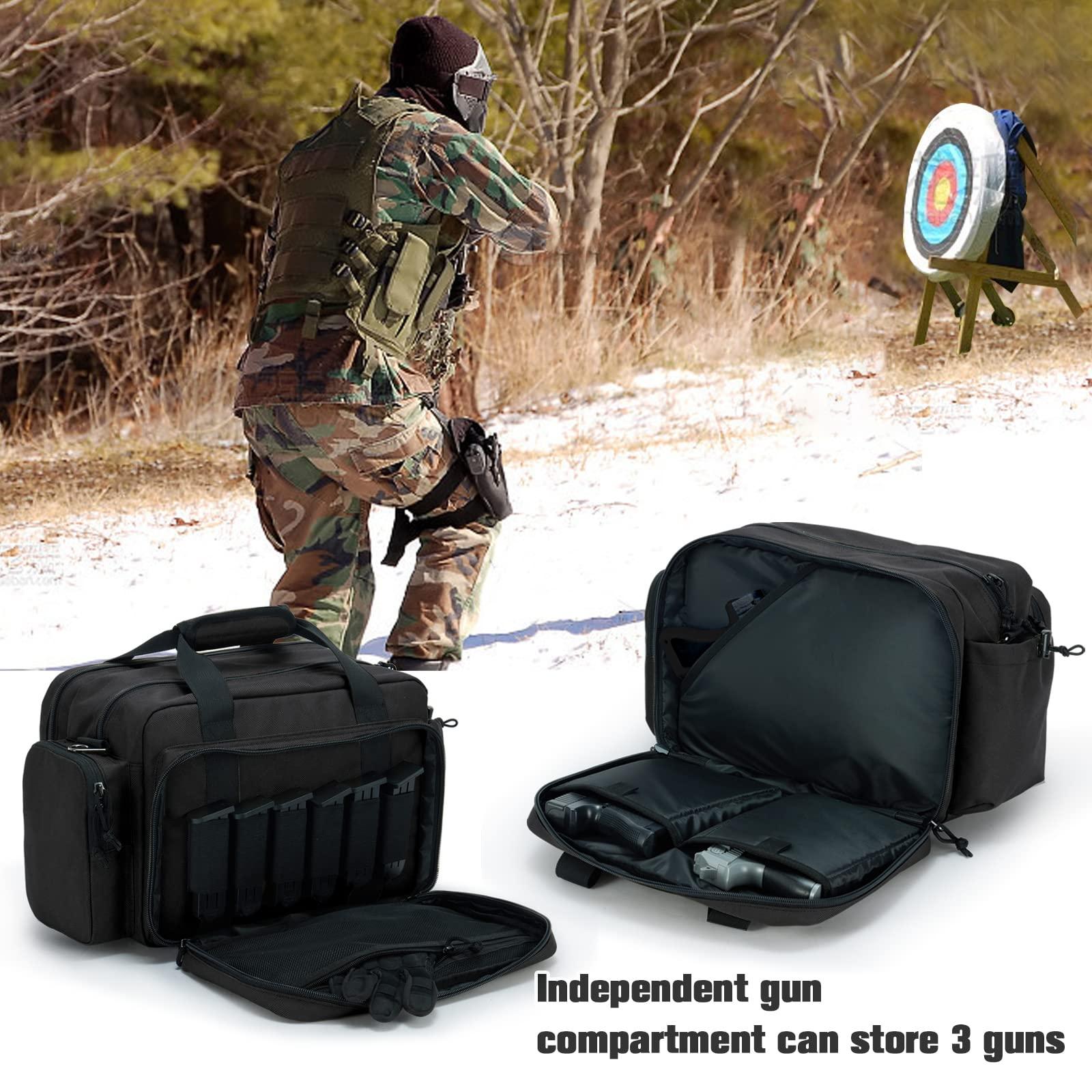 VEAGIA Range Bag,Pistol Case,Gun Range Bags For Handguns And Ammo Pouch 2 Pistols Soft Carrying Shooting Bag - Image 3