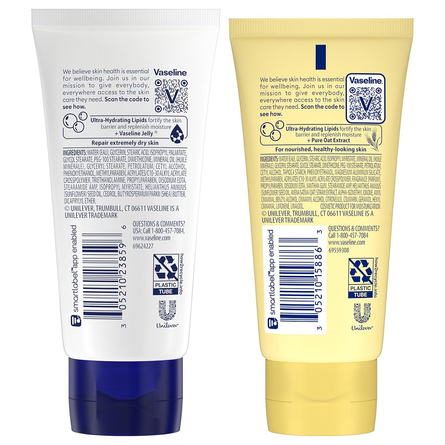 Vaseline Intensive Care Lotion Bundle – Advanced Repair Unscented Lotion & Nourishing Moisture Hand & Body Lotion for Extremely Dry Skin, 2 Oz Ea (2 Piece Set) - Image 2