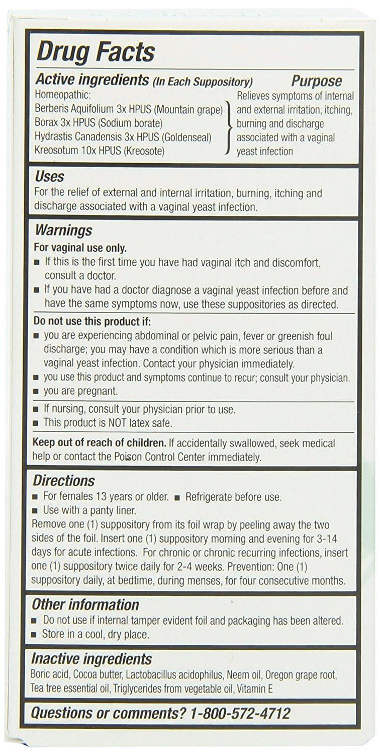 Vitanica Yeast Arrest, Homeopathic Vaginal Suppositories, for Yeast Infection Symptoms, Relieves Burning, Itching & Discharge, with Boric Acid, Tea Tree Oil & Probiotics, Vegan (Pro Logo, 14ct) - Image 2