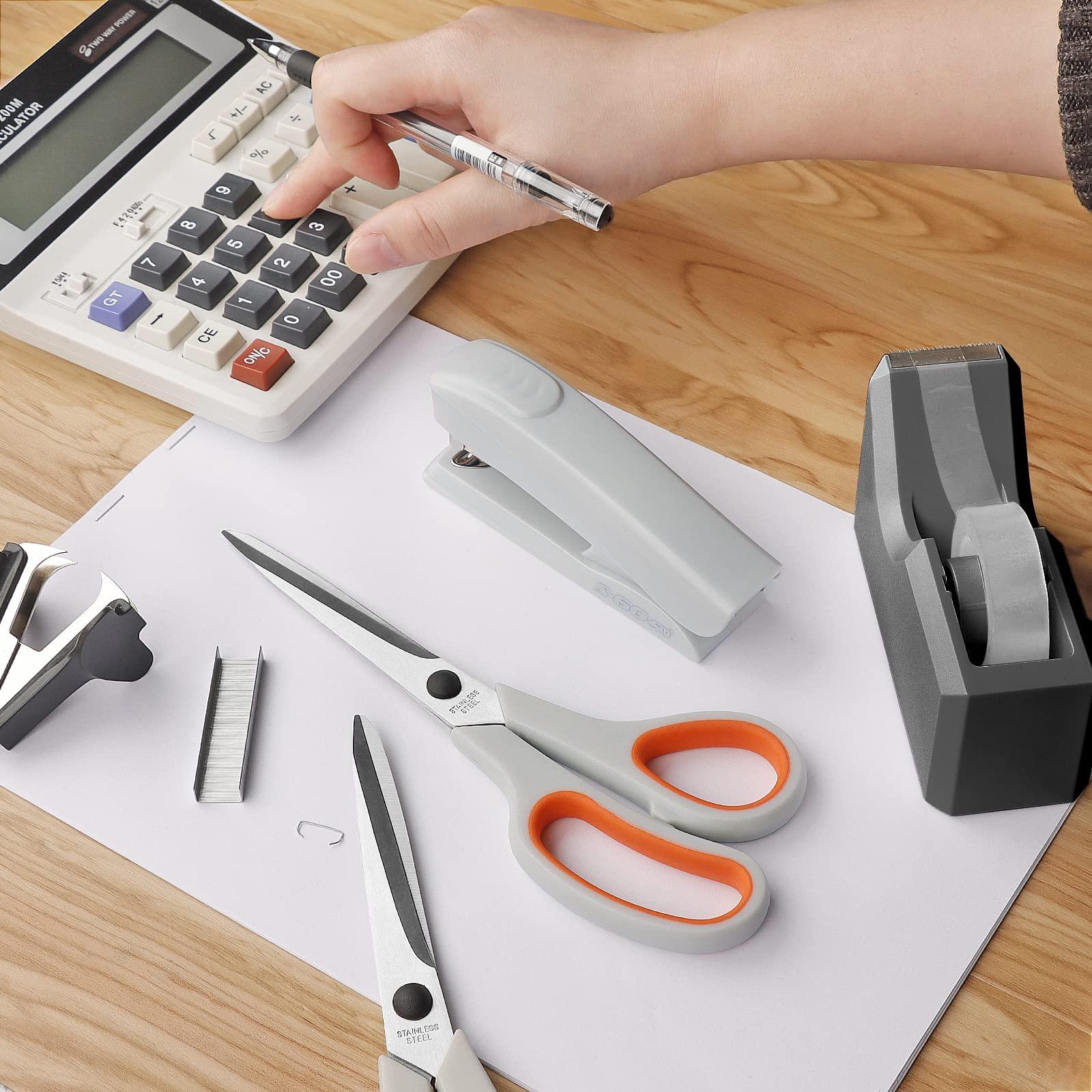 Asdirne Office Supplies Kit, Desk Accessory Set, Including 2 Scissors, 1 Stapler,1000 Pieces 26/6 Staples, 1 Staple Remover, 1 Tape Dispenser and 1 Tape, Perfect Office Partners - Image 7