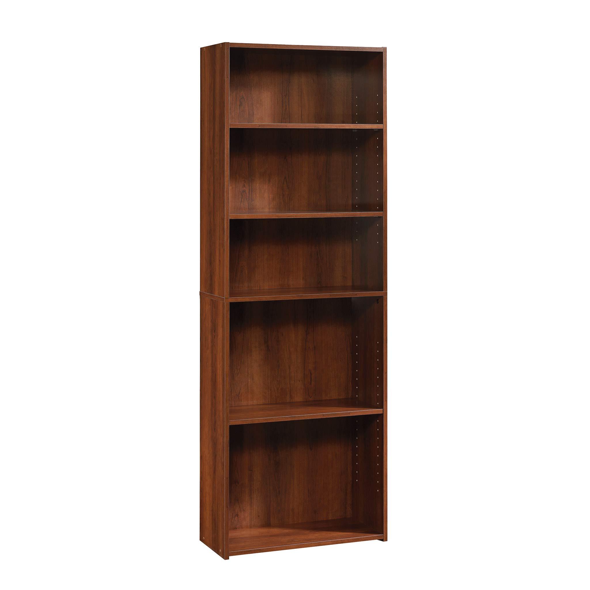 Sauder Beginnings 5-Shelf Bookcase, Bookshelf with Adjustable Storage Shelves, in Brook Cherry