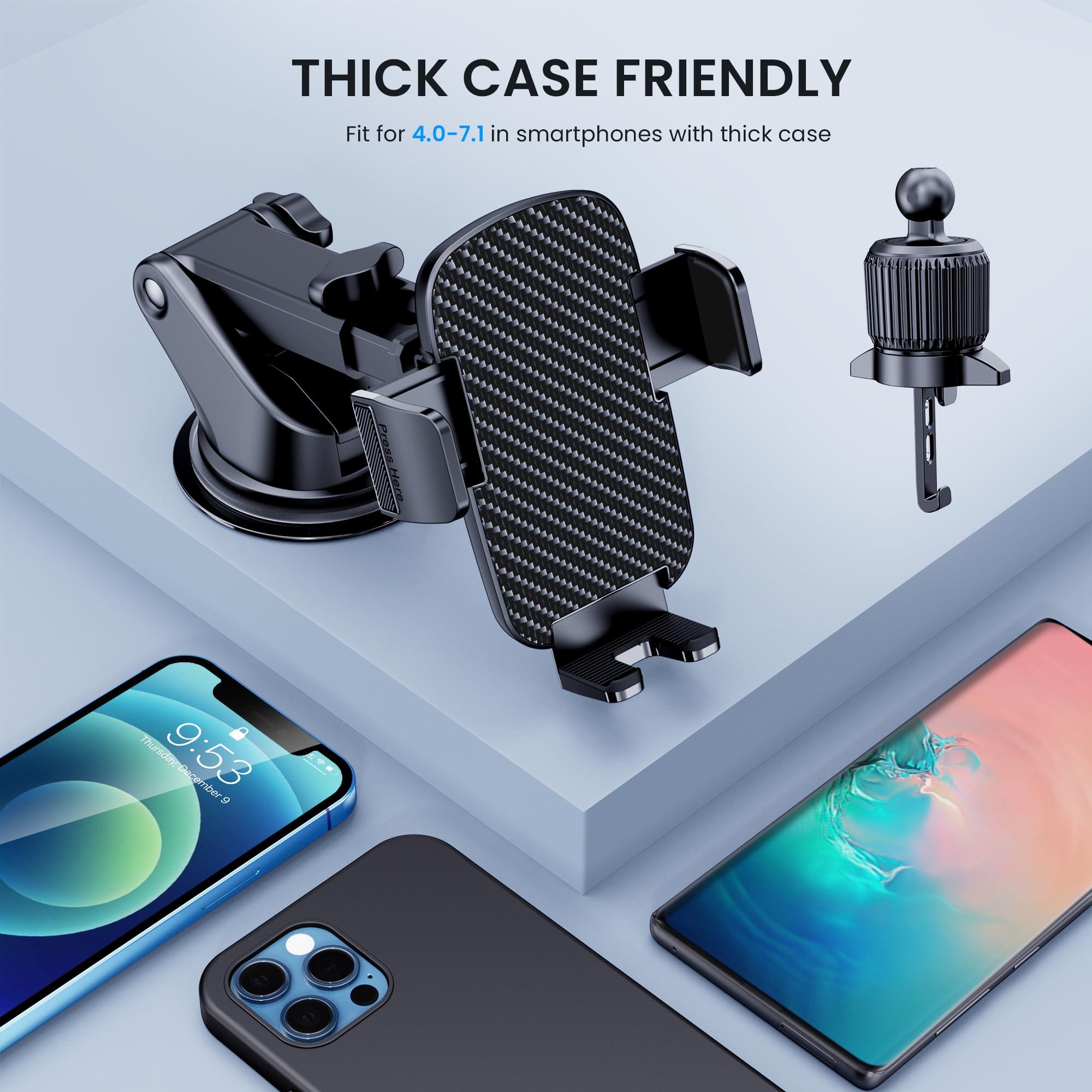 TICILFO Car Phone Holder [Military-Grade Suction] Phone Stand for Car [Super Stable] Automobile Car Mount for iPhone Universal Accessories Air Vent Dashboard Windshield Mount Fit All iPhone Smartphone - Image 7