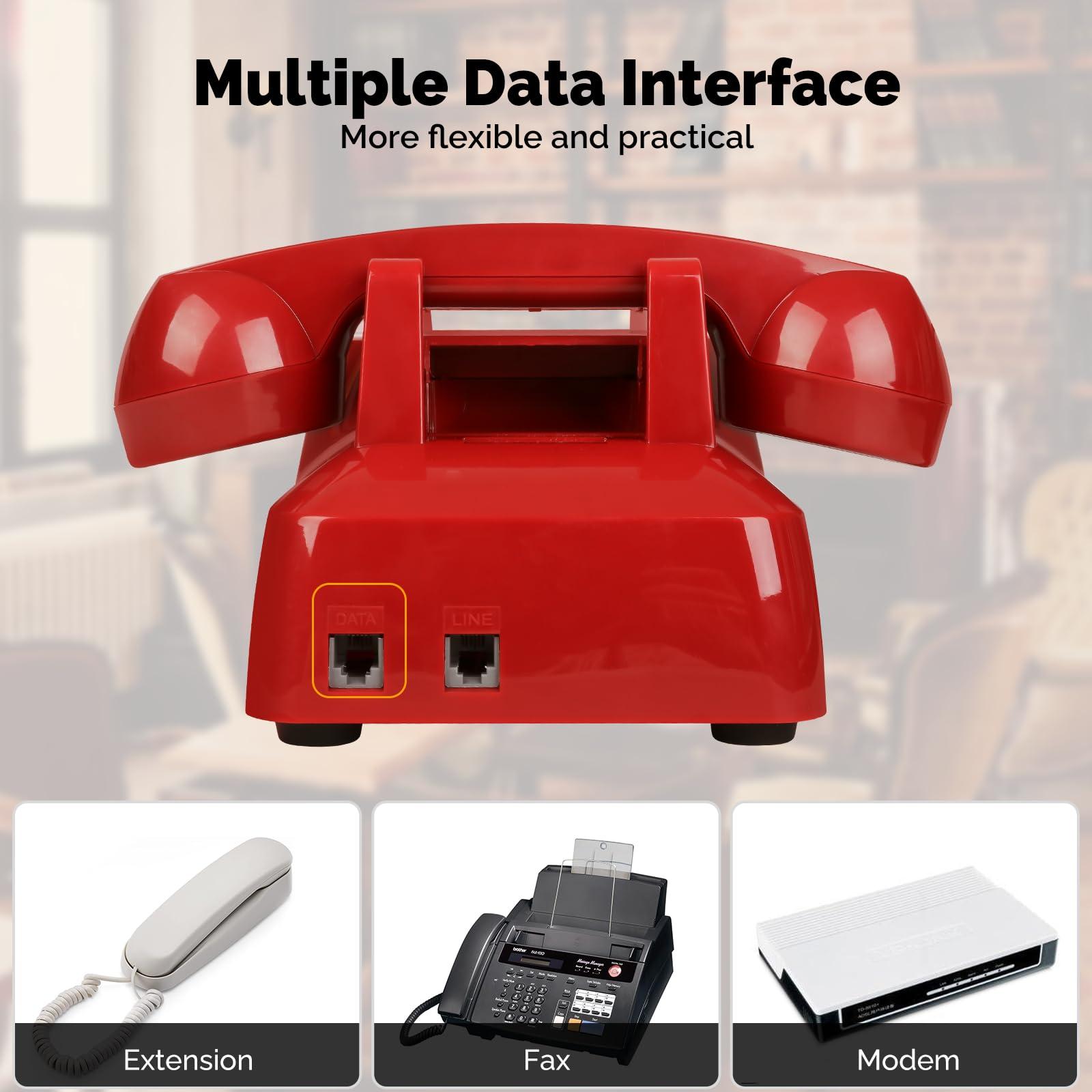 Sangyn Retro Landline Phone Classic 2500 Analog Desk Phone with Indicator Mechanical Ringer Vintage Corded Telephone Old Phone for Home School Hotel Office - Image 6
