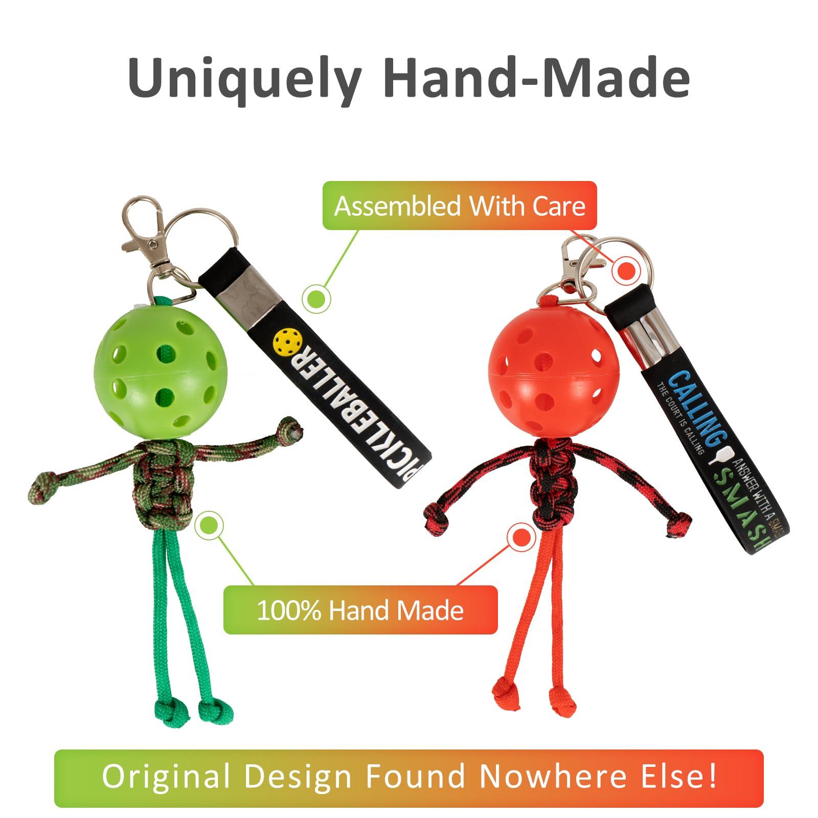 6Pcs Pickleball Handmade Keychains, Inspirational Gifts for Pickle ball Lovers Women Men, Cute Unique Design in 6 Colors - Image 3