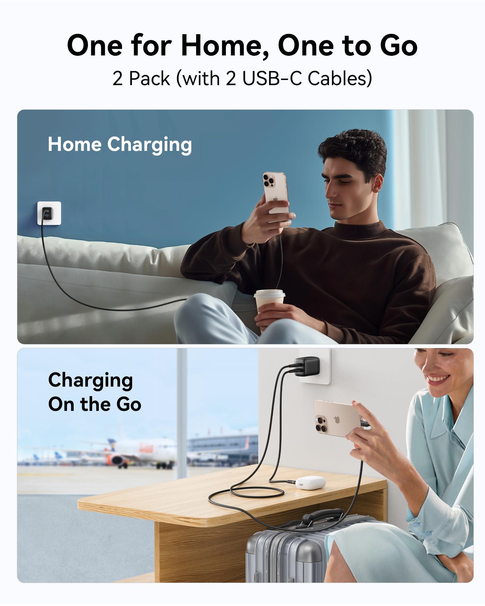 INIU USB C Charger Block, 2-Pack 30W Fast Charging Type C Wall Charger with Foldable Plug and 5ft USB-C Cable for iPhone 16 15 Samsung S25 S24 iPad Pro and More Series - Image 7