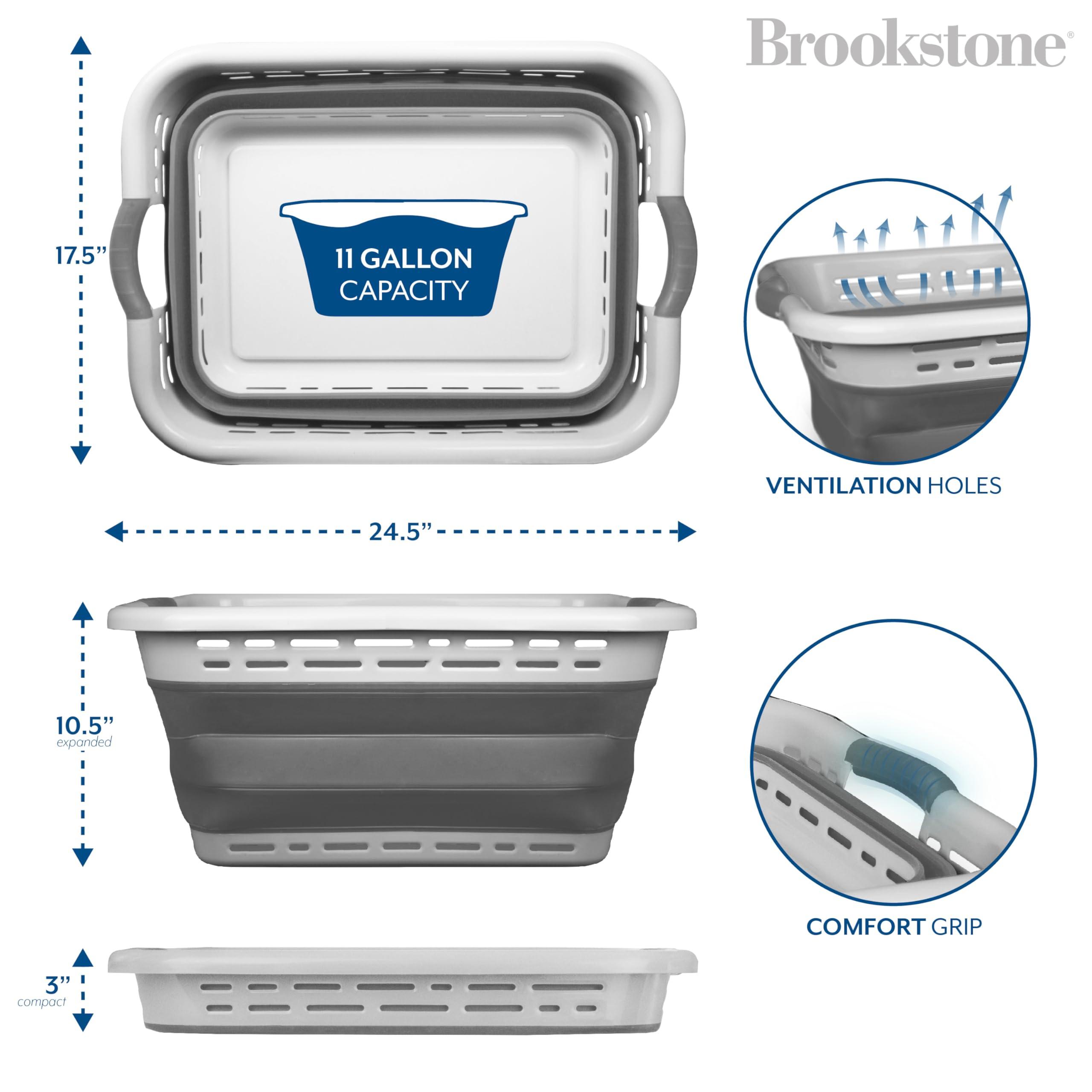 BROOKSTONE, 1 UNIT, 11 GALLONS - [OUR LARGEST BASKET EVER] 24" Collapsible Laundry Basket, Comfort Non-Slip Grip Handles, Minimalist Space Saving Design, Portable Pop-Up Hamper, [BPA FREE] - Image 6