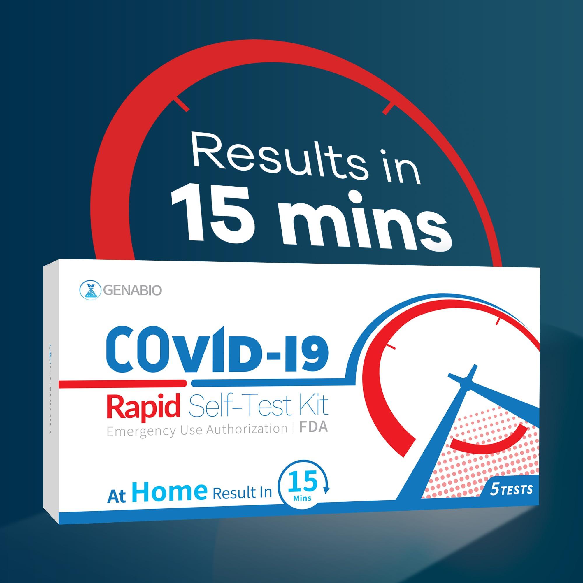 Genabio COVID-19 Antigen Rapid Self-Test Kit (5 Pack) – FDA EUA Authorized | 15 Min at-Home Results | FSA/HSA Reimbursable | OTC Nasal Swab | Easy Self-Test | (1 Pack, 5 Tests) - Image 2