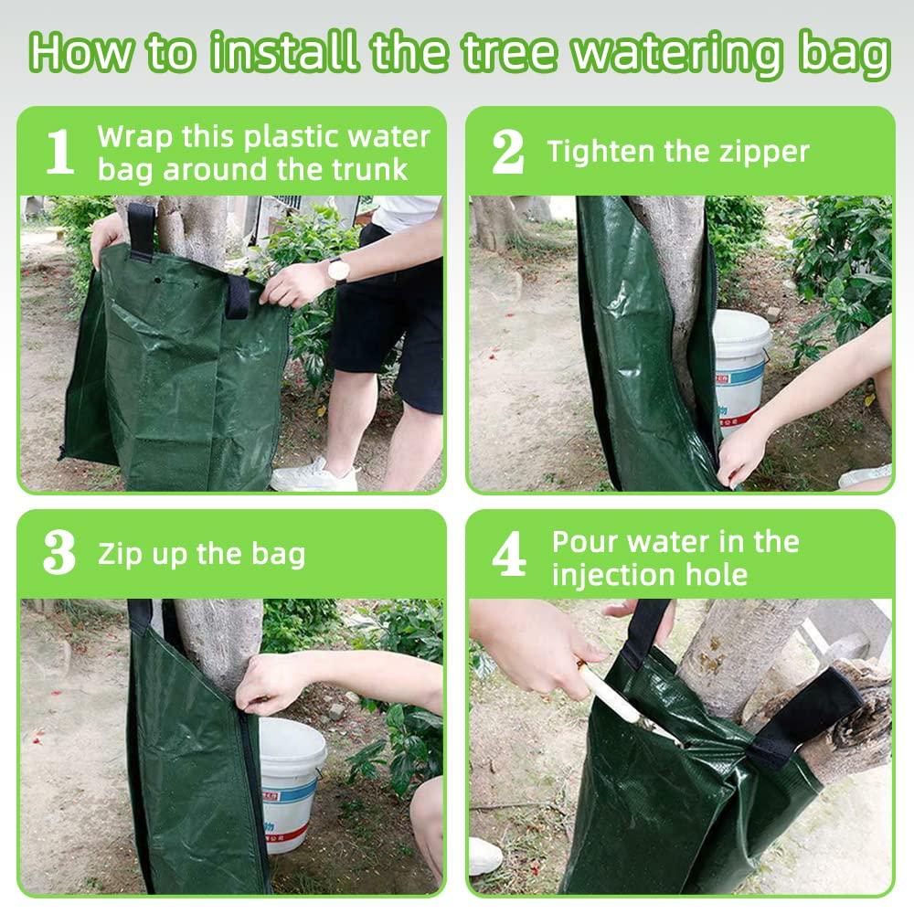 25 Pack Tree Watering Bag, 20 Gallon Slow Release Watering Bag for Trees, Premium PVC Shrub Watering Bag with Heavy Duty Zipper, Sturdy Reusable Drip Irrigation Bag - Image 6