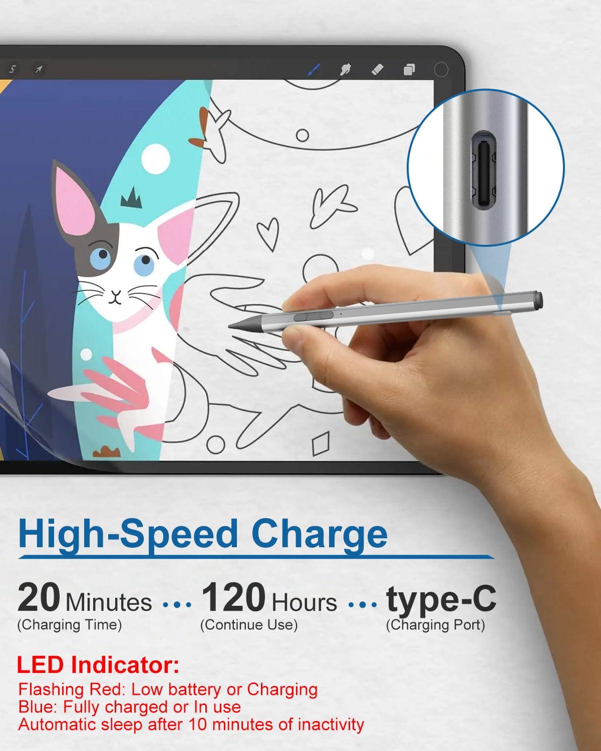USI 2.0 Stylus Pen - for Amazon Fire Max 11, Lenovo Chromebook Duet, Acer Chromebook Spin314, Google Pixel Tablet Stylus, 4096 Pressure Magnetic Kindle Fire Max 11 Pen Spare Tips Included USI Stylus - Image 3