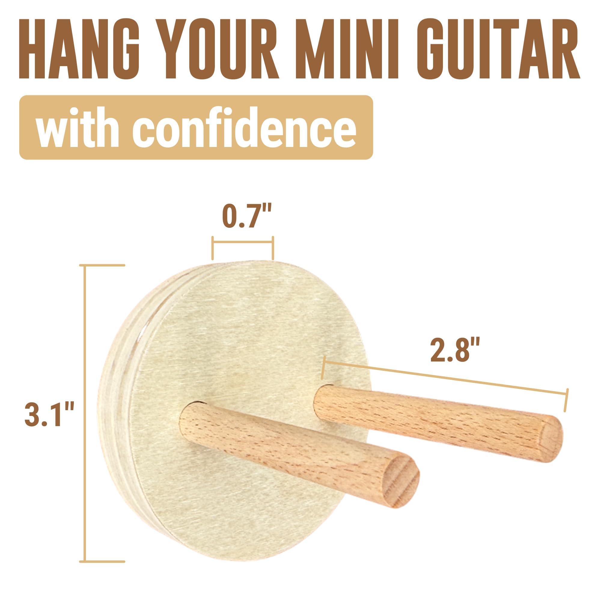 Samorillo [2 Pack] Wall Mounts for Mini Guitars & Ukuleles - Wooden Hooks With Mounting Hardware - Install in Minutes and Hang With Confidence - Image 2